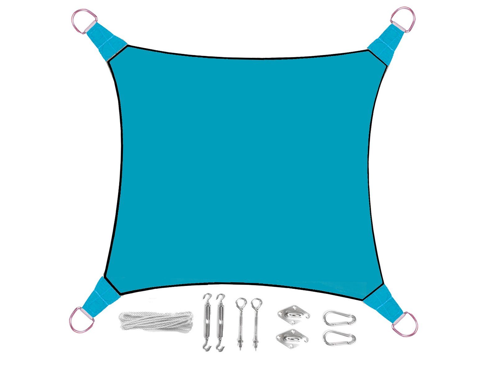 PEREL Sonnensegel, quadratisch 3,6 - 5x5m günstig online kaufen