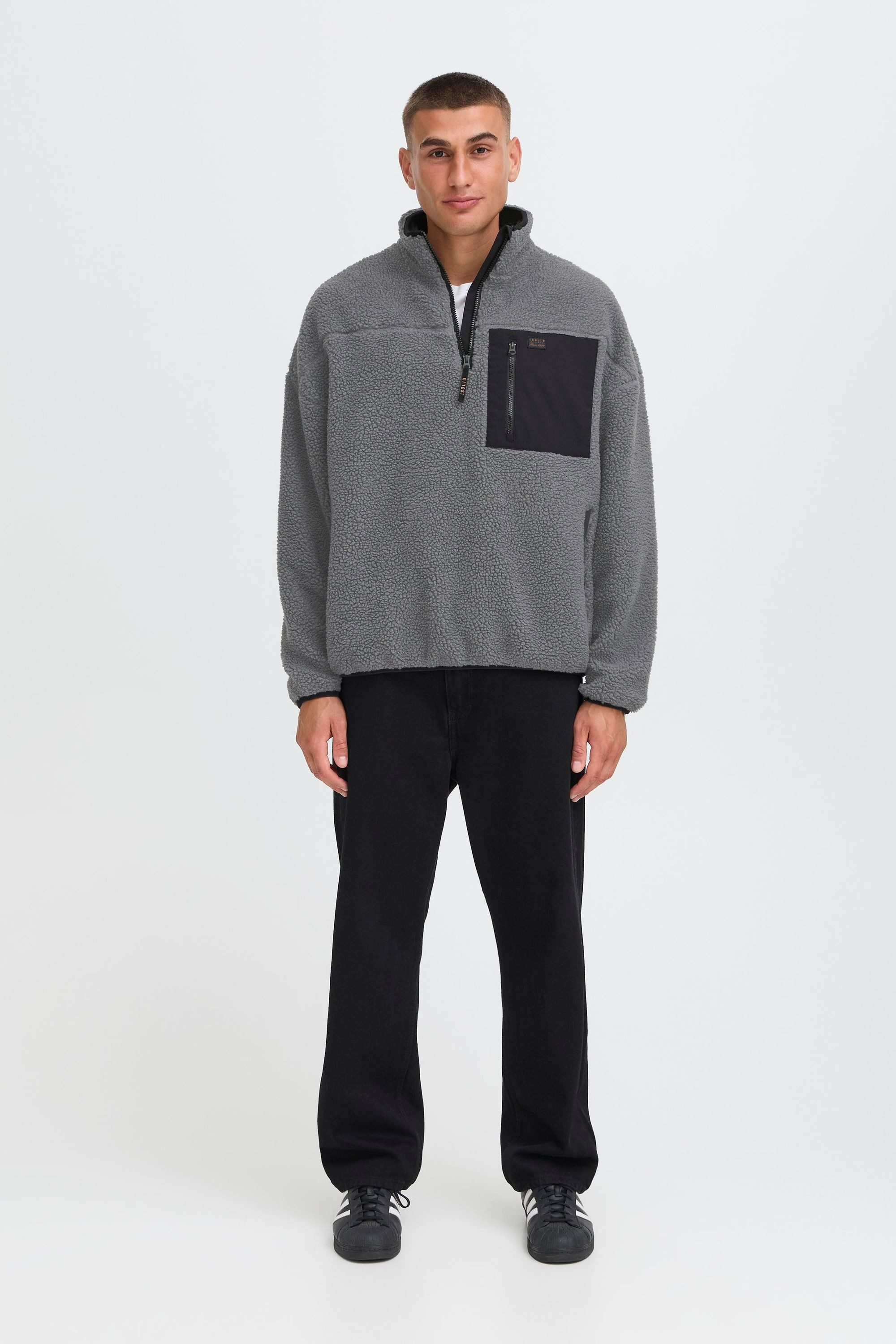 !Solid Plüschjacke SDMcwain Gemütliche Plüschjacke mit Brusttasche