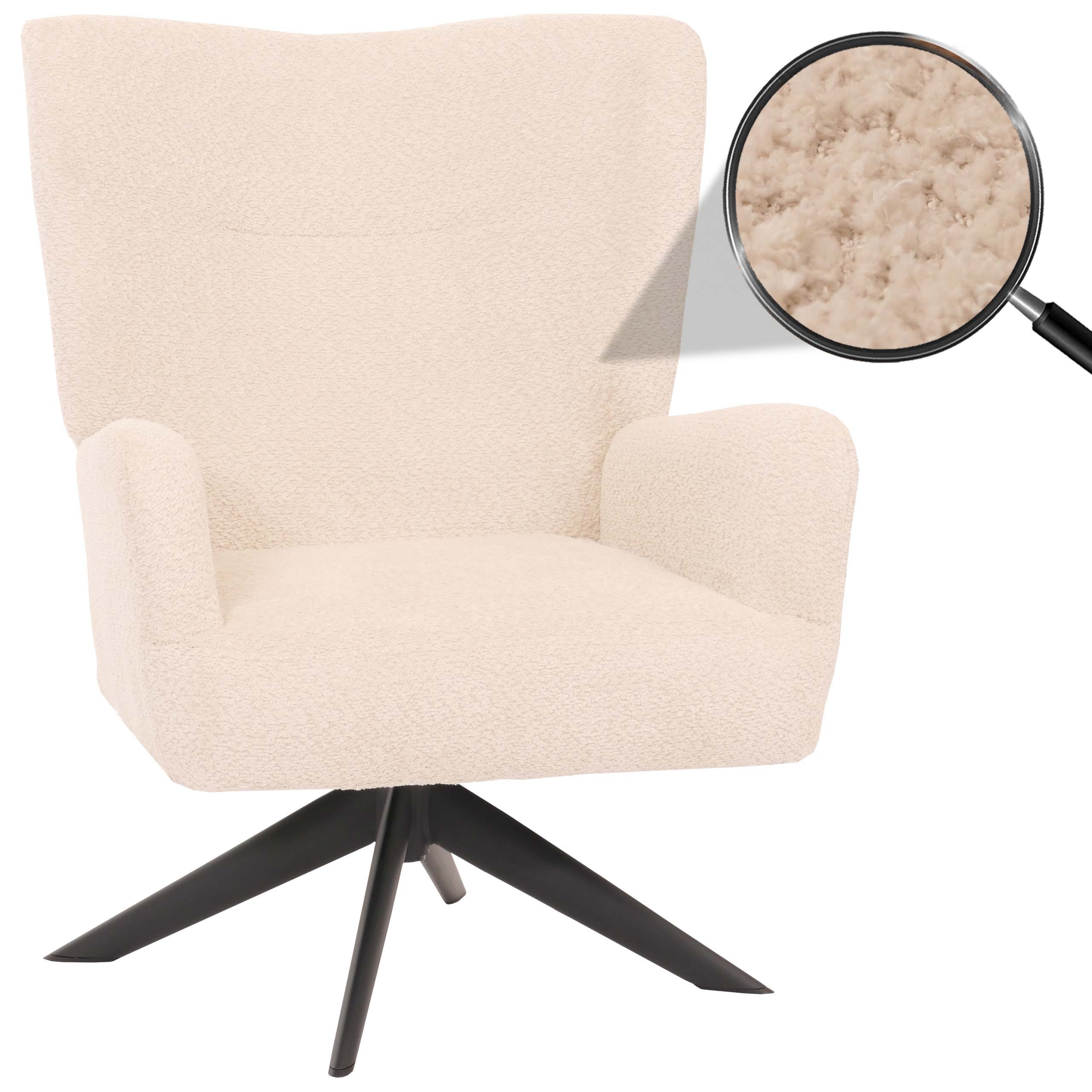MCW Loungesessel MCW-N65, Moderner Chenille-Stoffbezug