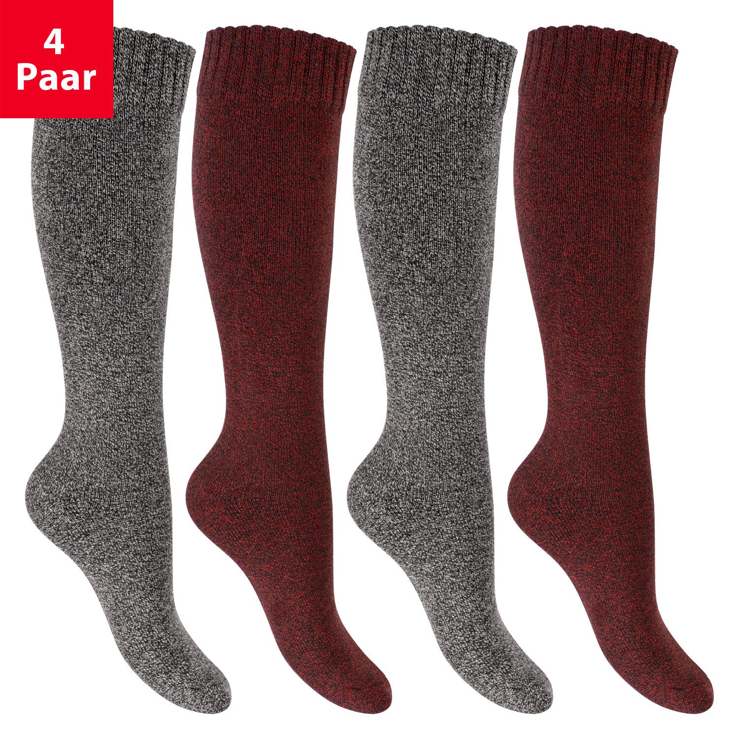 Footstar Thermosocken Damen Frottee Kniestrümpfe (2/4 Paar), Baumwolle, The günstig online kaufen
