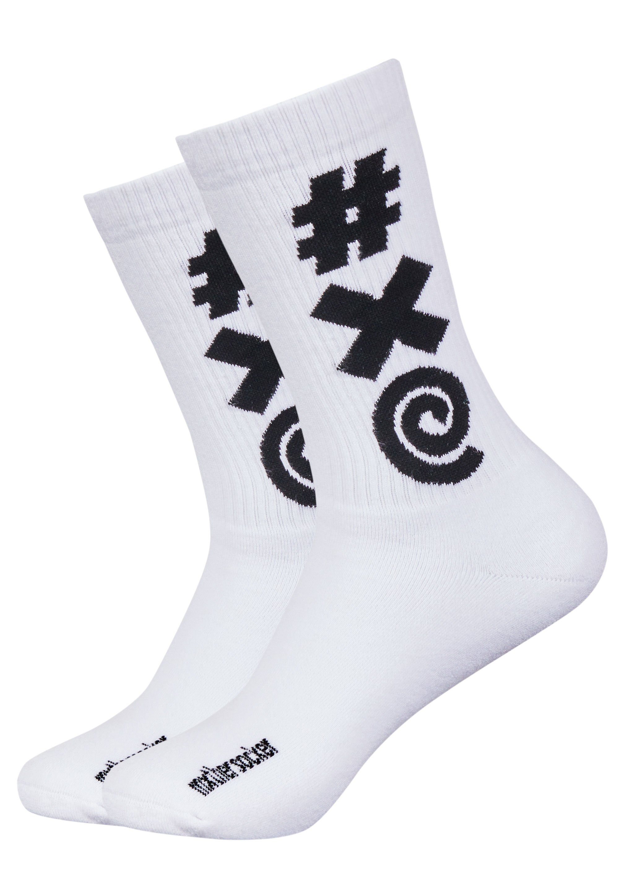 mit Socken schwarz (3-Paar) ESSENTIAL THREE dunkelgrau, trendigem Schriftzug Mxthersocker BEEPS -