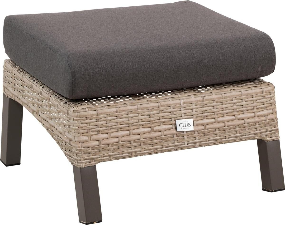 Natur24 Gartenstuhl Loungehocker Treviso Mountain Polyrattan Aluminium Beige