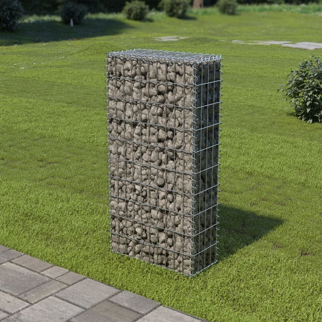 DOTMALL Gabionenzaun Gabionenwand mit Abdeckung Verzinkter günstig online kaufen