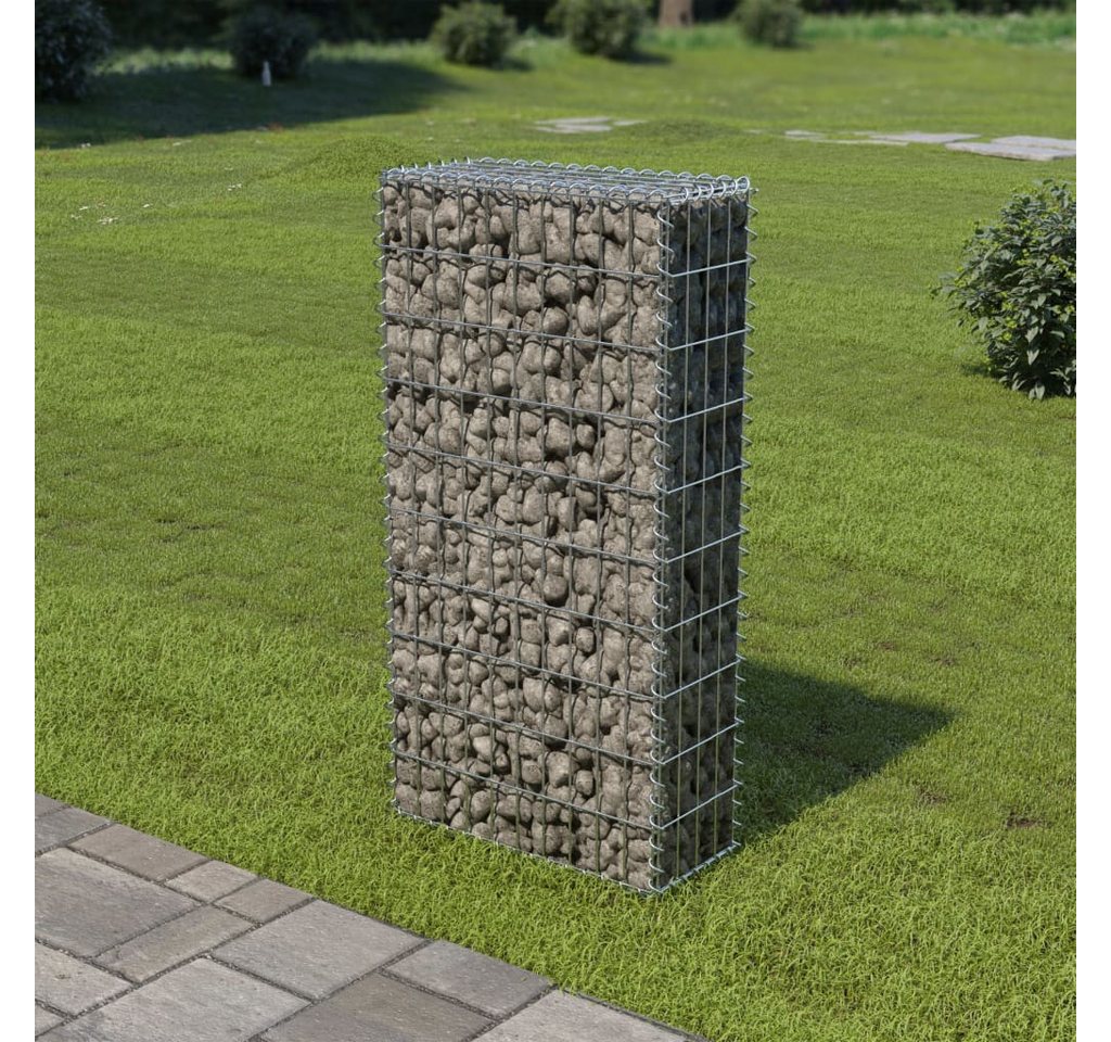 Thumbnail - DOTMALL Gabionenzaun Gabionenwand mit Abdeckung Verzinkter Stahl 50×20×100 cm
