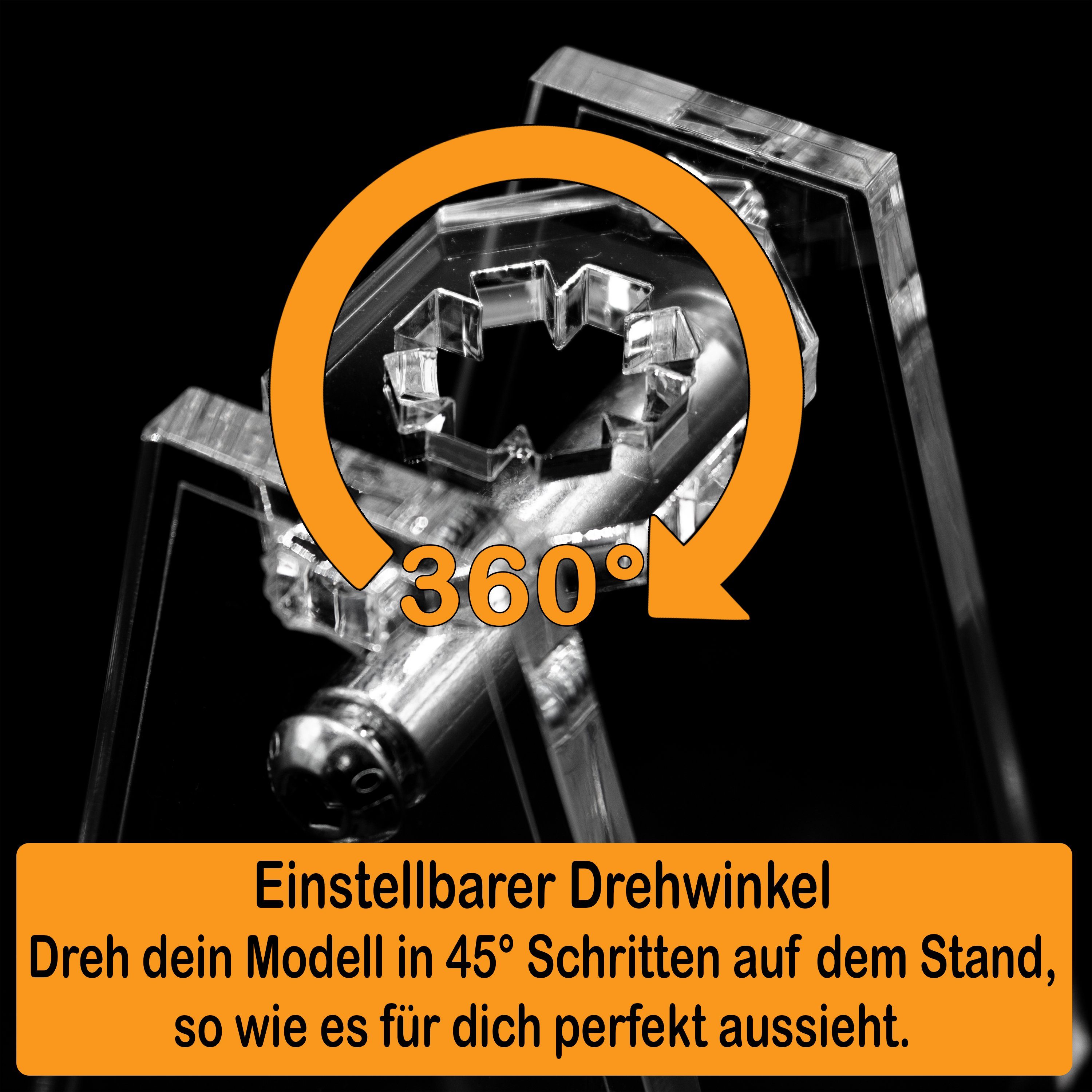 AREA17 Standfuß Acryl Display Stand für LEGO 75084 Wookiee Gunship  (verschiedene Winkel und Positionen einstellbar, zum selbst zusammenbauen),  100% Made in Germany