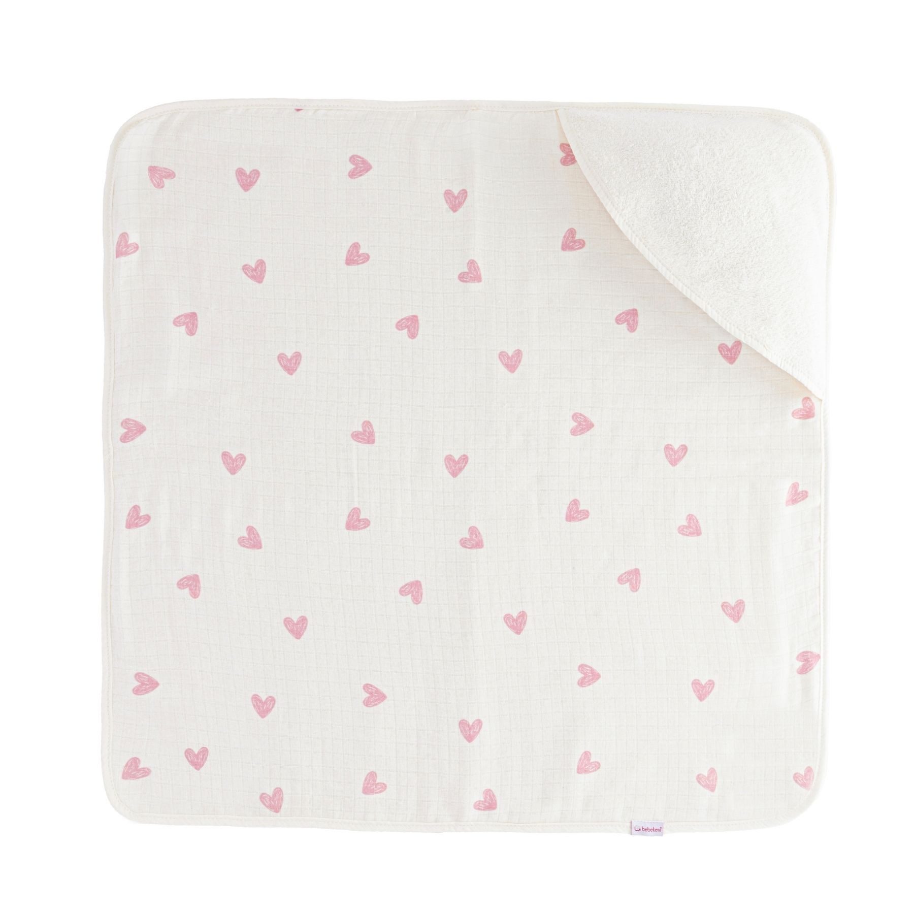 Bebekevi Kapuzenhandtuch Baby Kapuzenbadetuch 75x75 cm Musselin & Frottee mit Waschhandschuh, OEKO TEX Standard 100