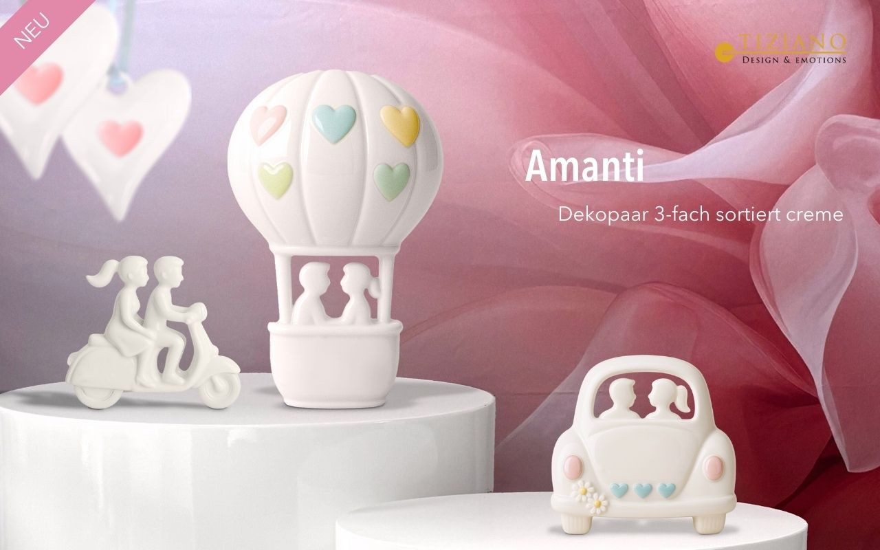TIZIANO - DESIGN & EMOTIONS Dekofigur Dekopaar Amanti – Liebe in Bewegung creme-weiß