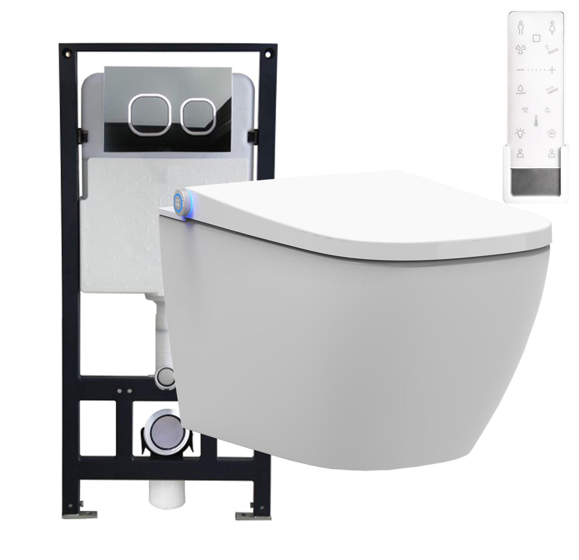 Bernstein WC-Komplettset Dusch-WC PRO+ 1104, Wandmontage, (Vorwand-Set 3-St. WC, Vorwandelement, Betätigungsplatte), Mit Vorwandelement G3004A