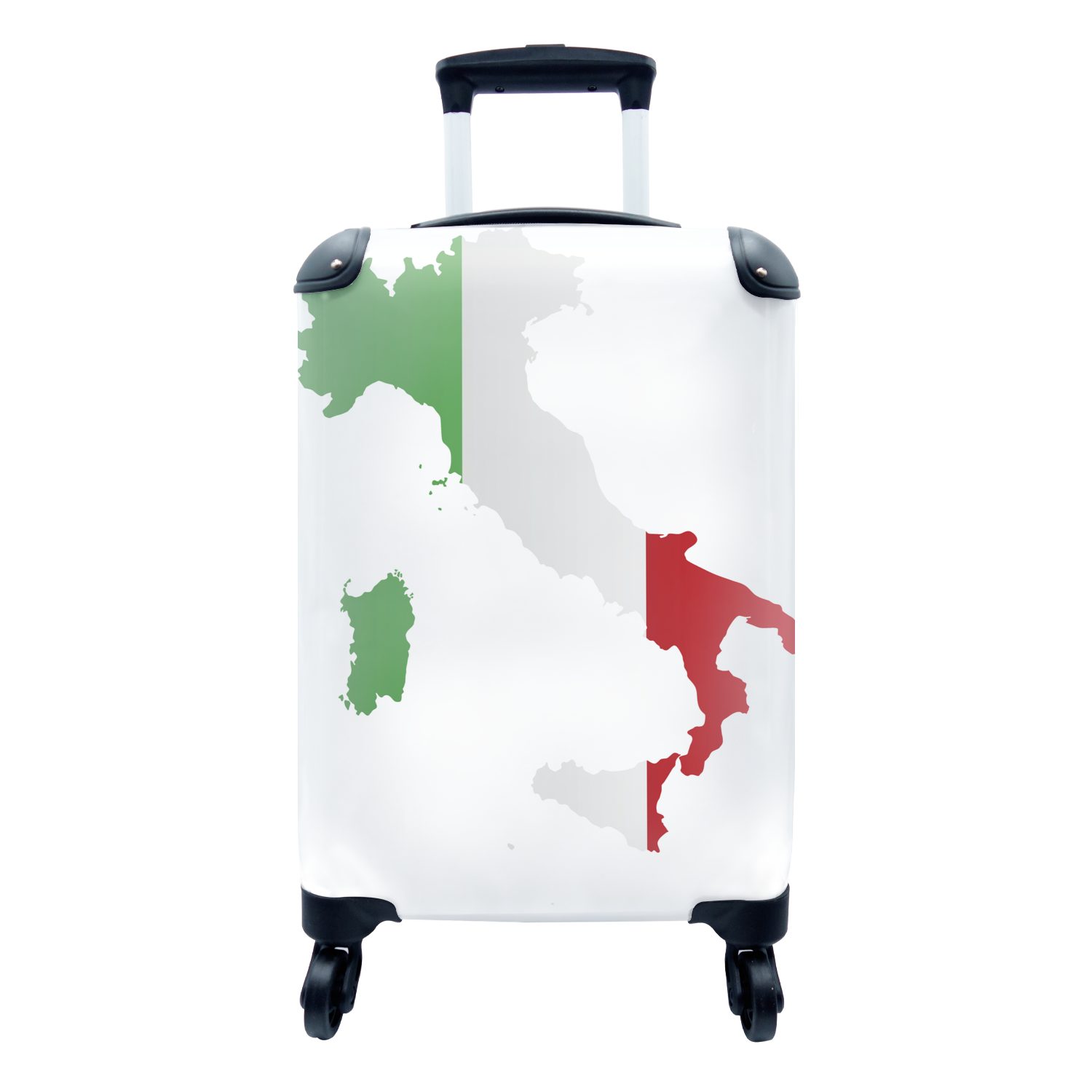 - Karte - rollen, Handgepäckkoffer MuchoWow Italien Flagge, Ferien, Handgepäck Reisekoffer Rollen, 4 Trolley, für Reisetasche mit