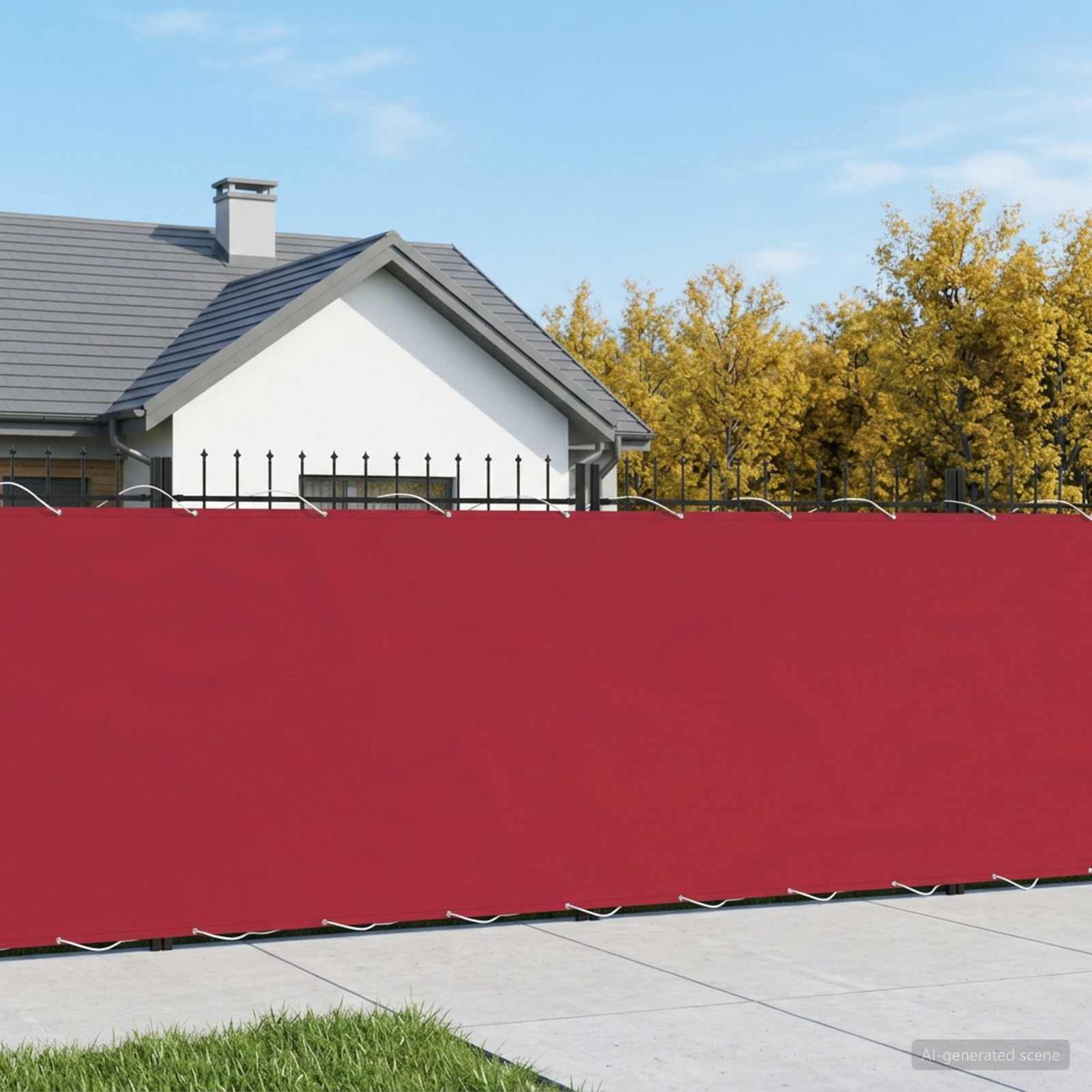 vidaXL Balkonsichtschutz Balkon Sichtschutz 200 x 200 cm Stoff mit PU-Beschichtung Rot (1-St)