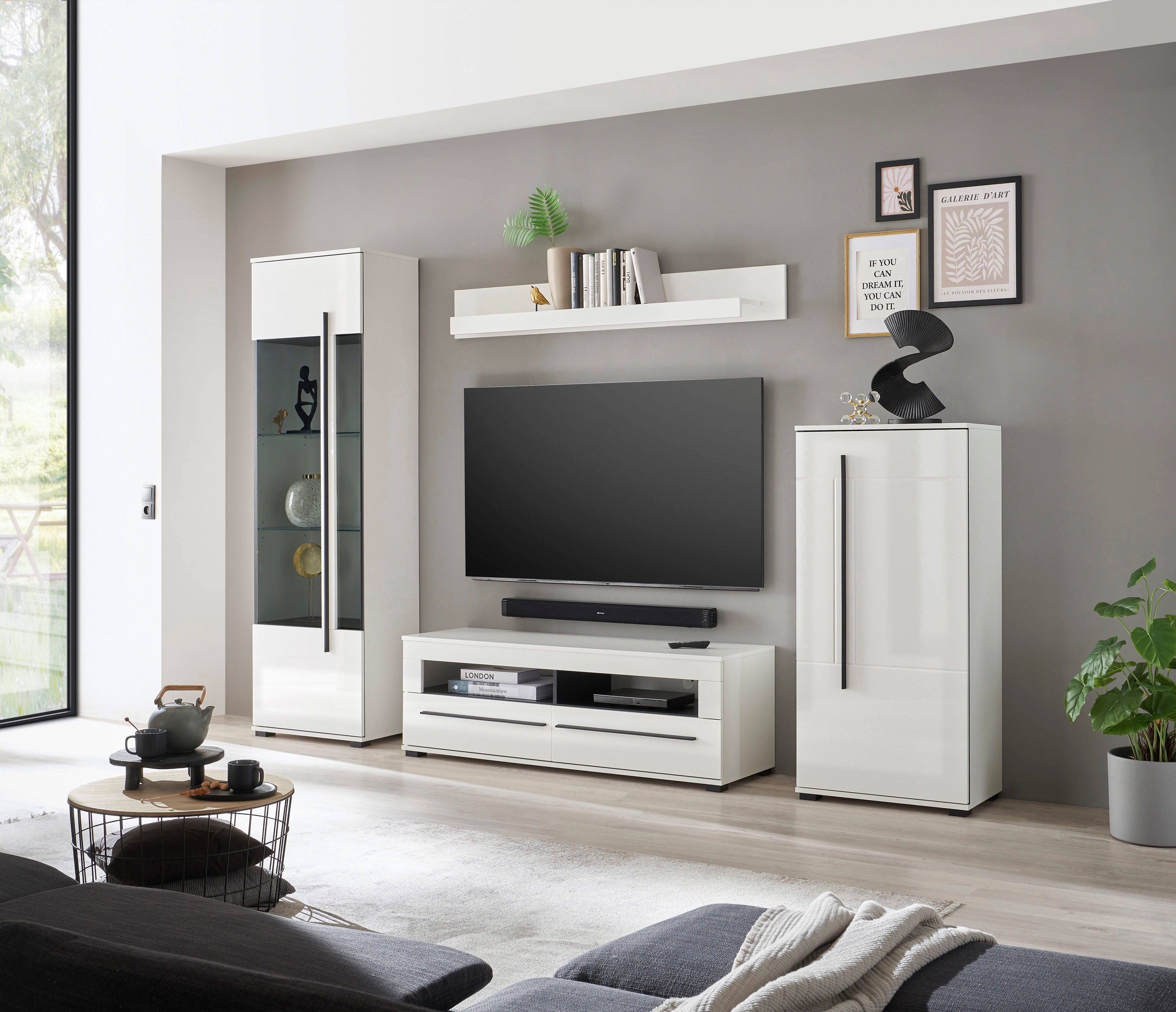 INOSIGN Wohnwand Cantara, moderne Anbauwand, Komplettset, (Set, 4-St), enth günstig online kaufen