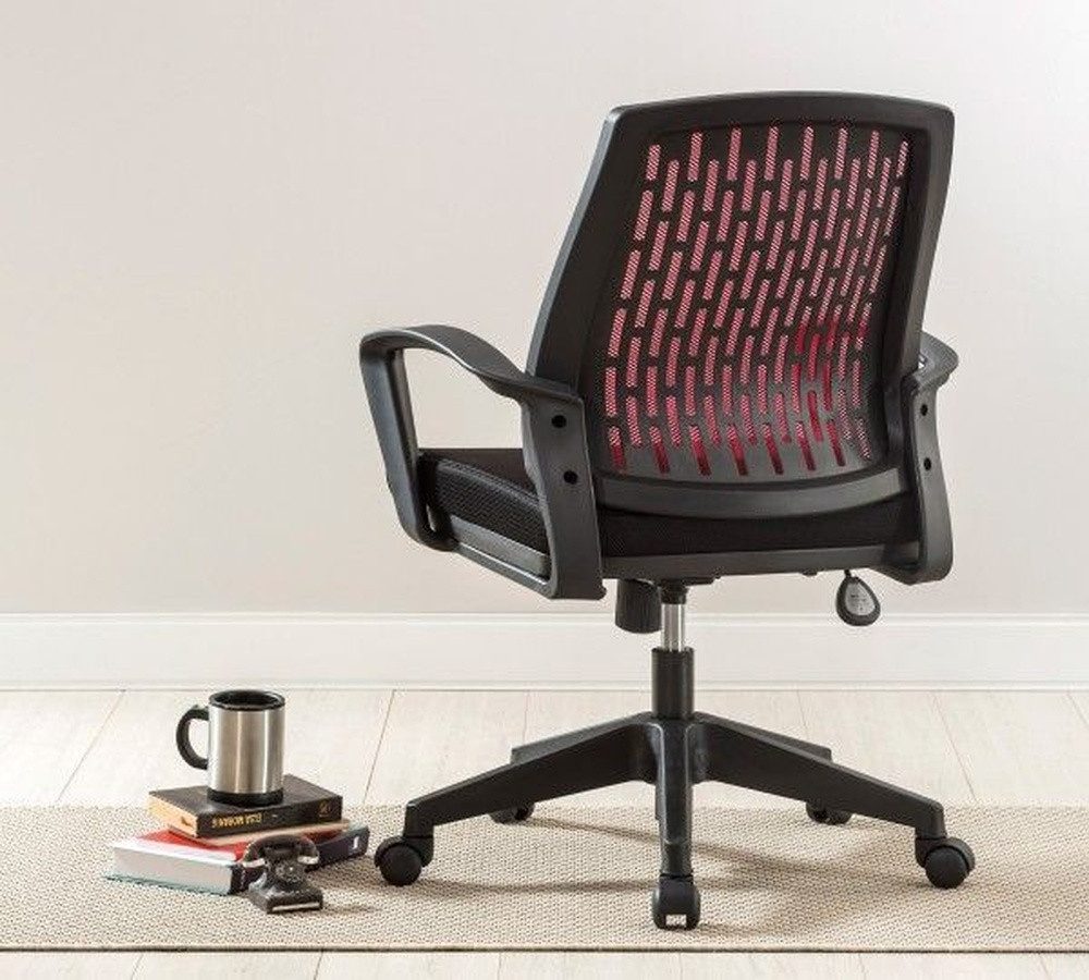 Möbel-Zeit Bürostuhl COMFORT, rot, Sitzschale drehbar und höhenverstellbar