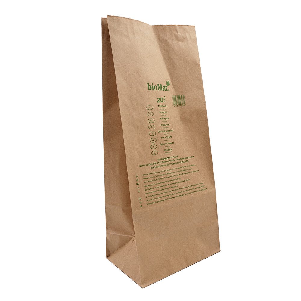 bioMat Müllbeutel bioMat 15l Biomülltüten, Kraftpapier, 2-lgg, Nassfest