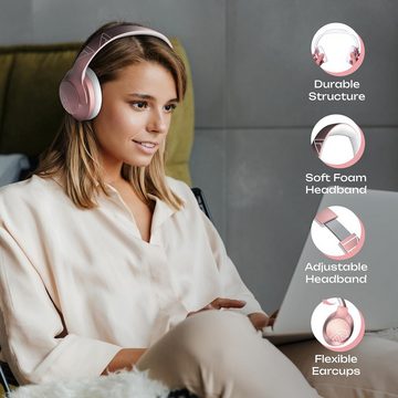 PowerLocus mit Komfortable weiche Ohrpolster Headset (Über-Ohr-Design für Isolation, weiche Ohrpolster, 50+ Stunden kabellose Nutzung, Klanggewaltiges Erlebnis,Komfort & Flexibilität, 40-mm-Treibern bieten)