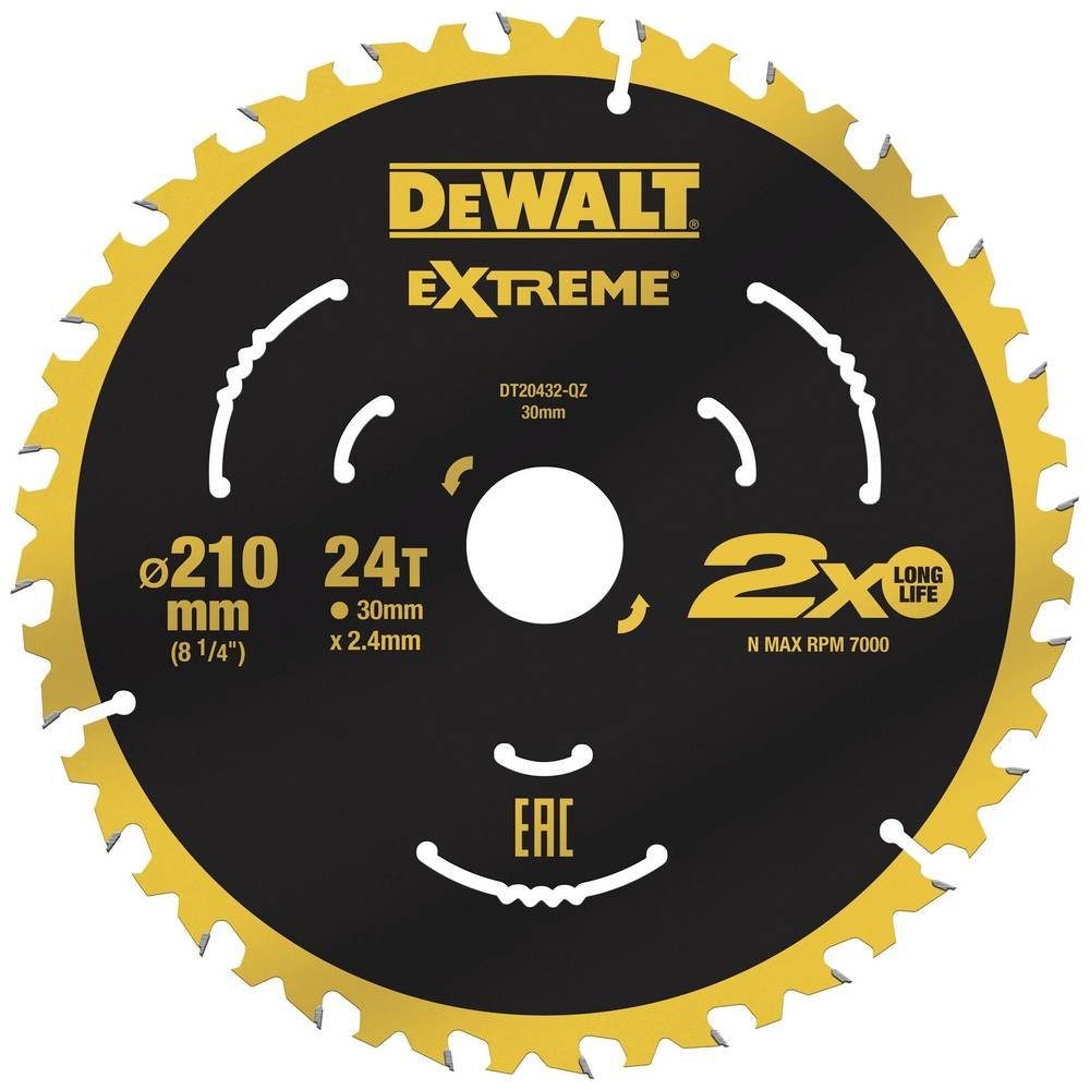 210/30mm Kreissaegeblatt Kreissägeblatt DeWalt 24WZ stat.