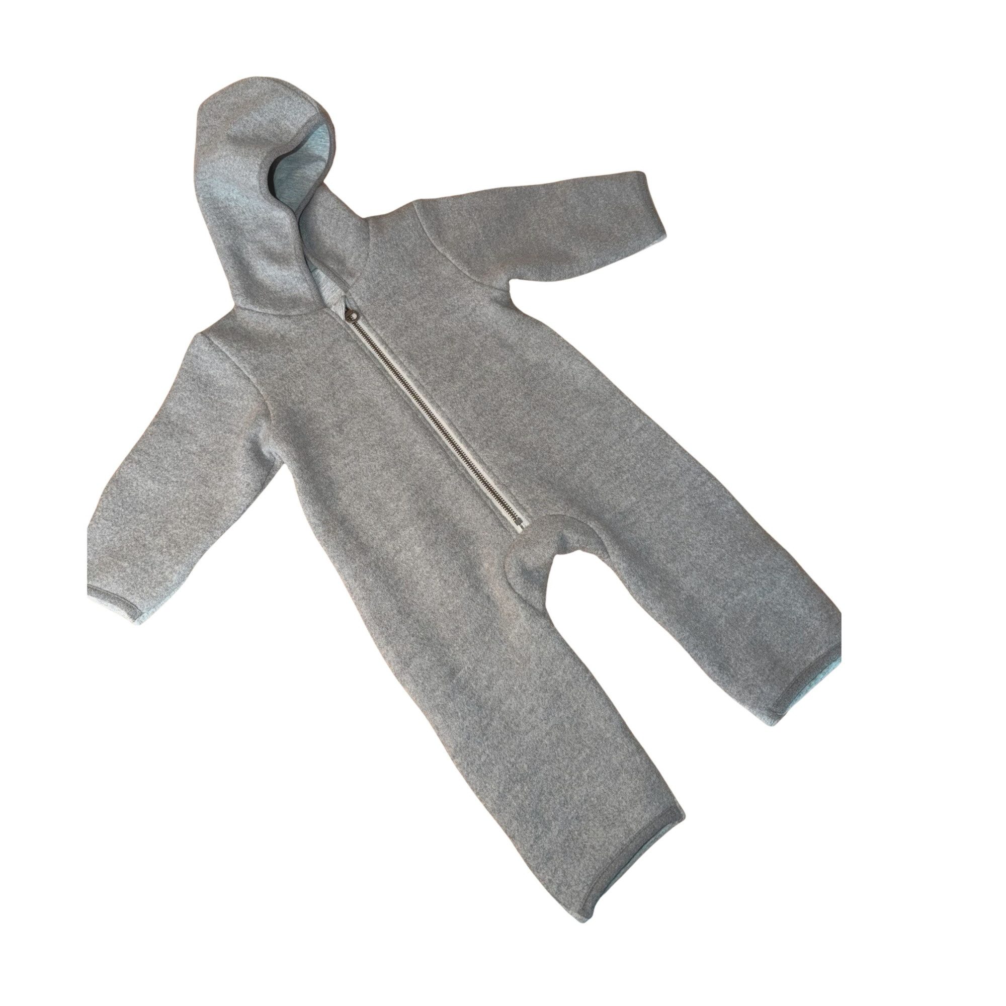 Kaiser Overall Wool Walk, Baby, 100% Wolle, light grey Durchgehender Reißverschluss, Mit praktischem Kinnschutz