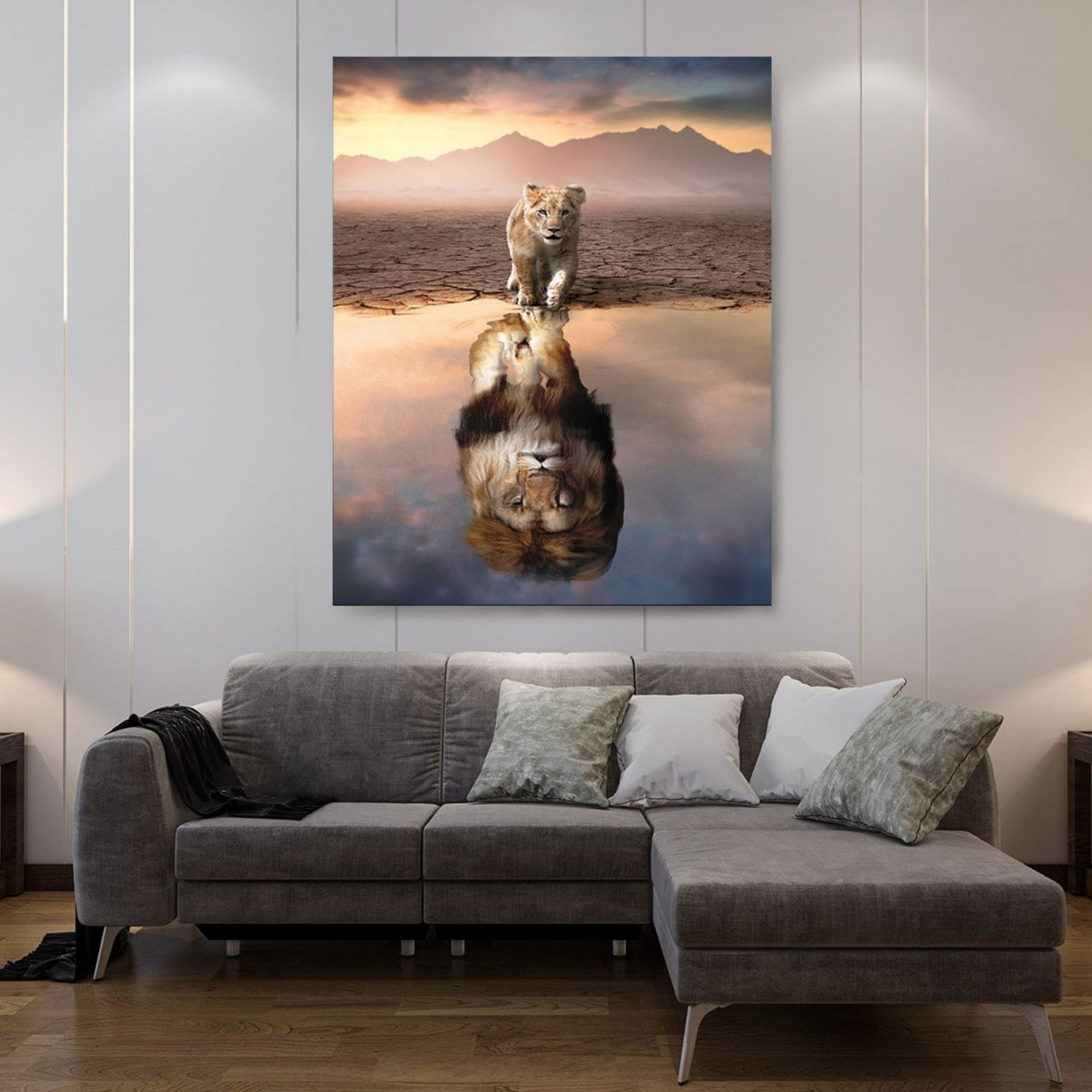 Hustling Sharks Leinwandbild Löwen-Bild als XXL günstig online kaufen
