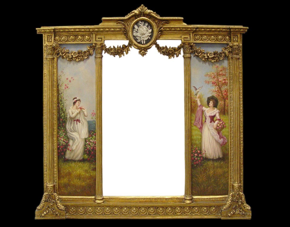Casa Padrino Barockspiegel Barock Spiegel Gold B. 152,5 cm x H.146,4 cm - Barock Wandspiegel