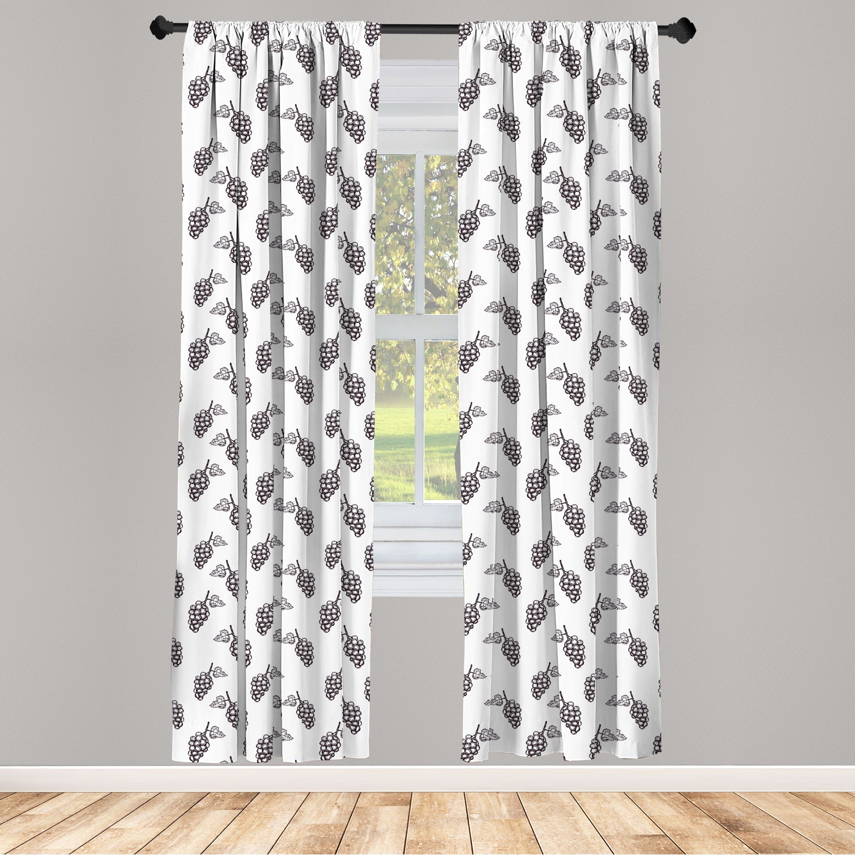 Gardine Vorhang für Trauben Wohnzimmer Sommer-Früchte Flüchtiger Microfaser, Abakuhaus, Schlafzimmer Dekor