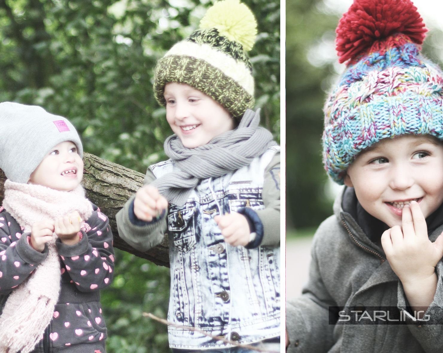 Snow limone Wintermütze • Kinder für Jungen & Ski • Bommelmütze Strickmütze STARLING
