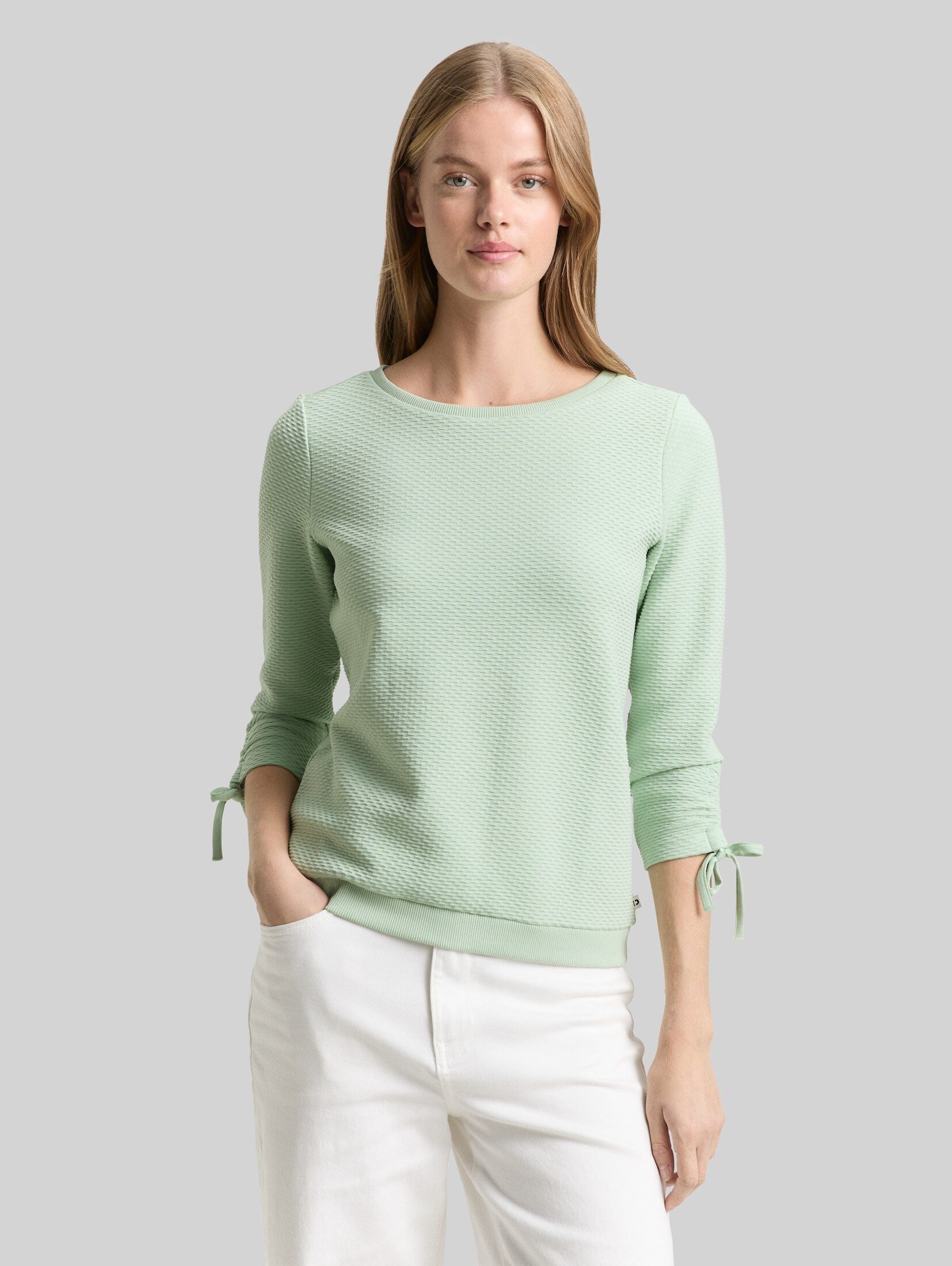 TOM TAILOR Denim Sweatshirt Strick & Sweatshirts Slim Fit Sweatshirt mit Raffärmeln