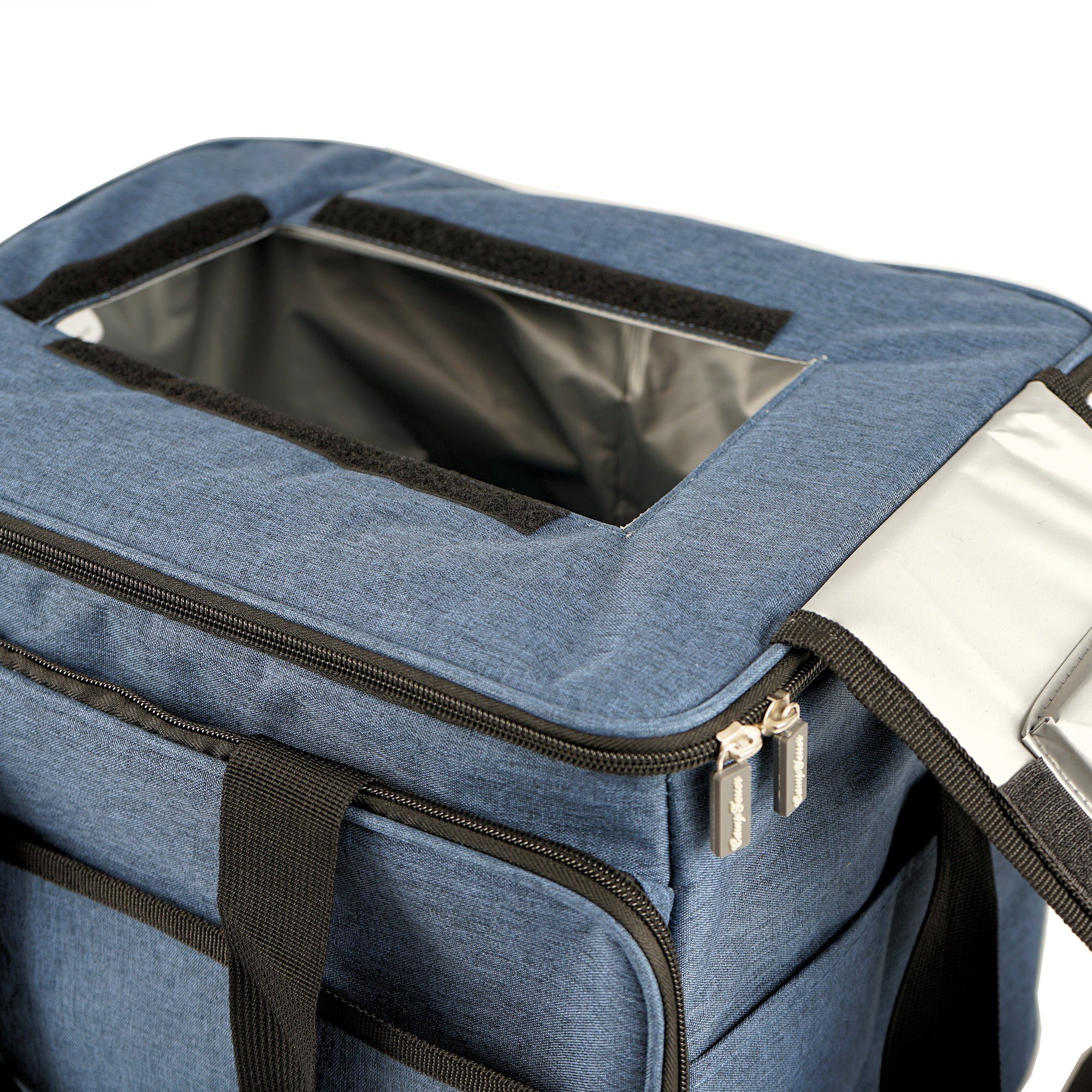 CampFeuer Freizeitrucksack Kühltasche 30 Liter, leicht wasserdicht blau-meliert, und