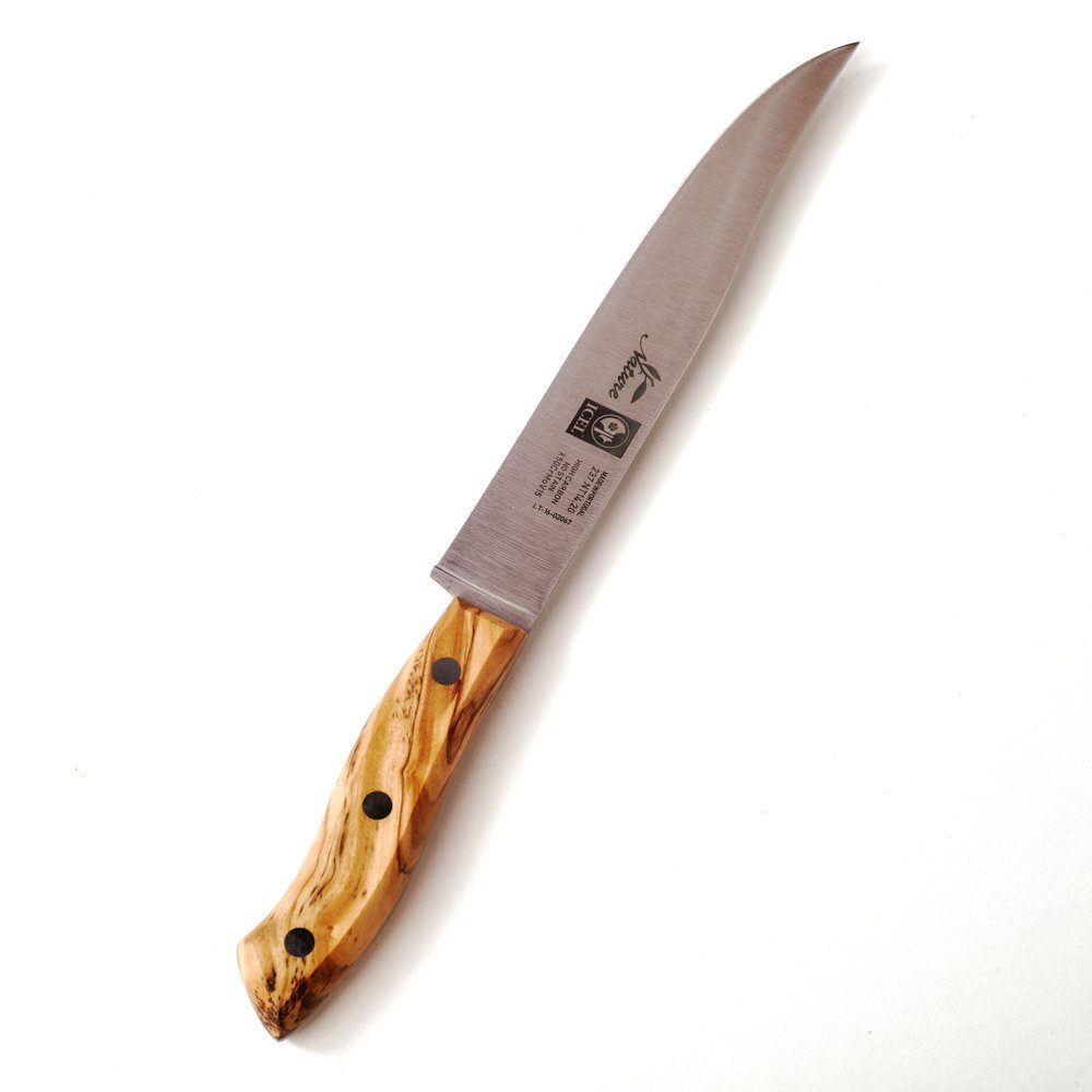 Messer 20cm dasOlivenholzbrett Klinge mit Olivenholzgriff, Kochmesser Kochmesser