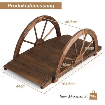 COSTWAY Zierbrücke Gartenbrücke, 101 x 48,5 x 38 cm, aus Tannenholz