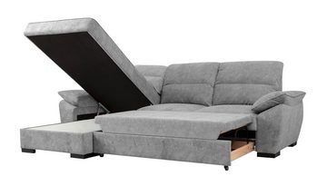 Home affaire Ecksofa Nevez, mit Bettfunktion, Bettkasten und Zierkissen