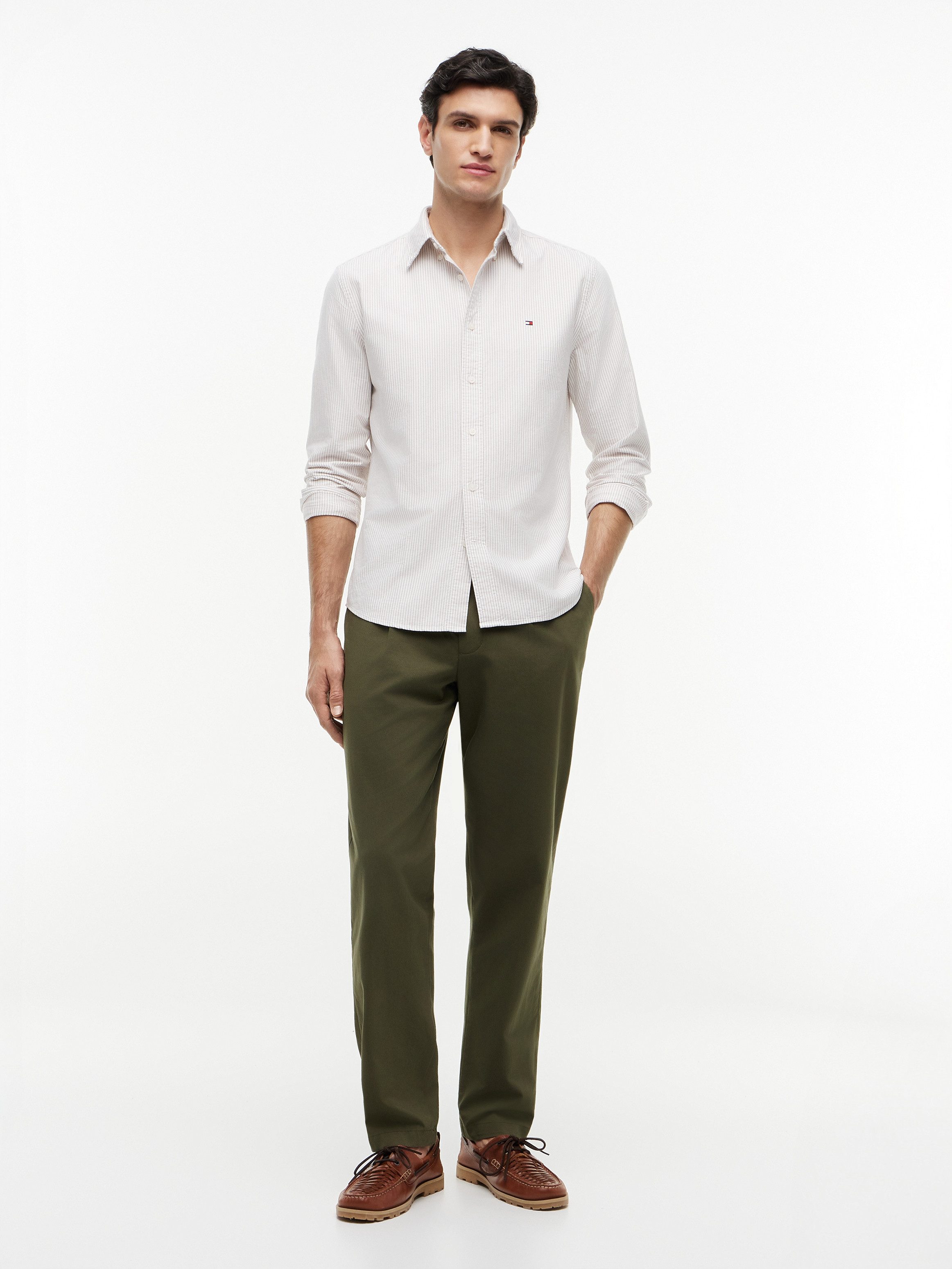 Tommy Hilfiger Langarmhemd HERITAGE OXFORD STRIPE Regular Fit SHIRT Regular Fit Oxford Casual