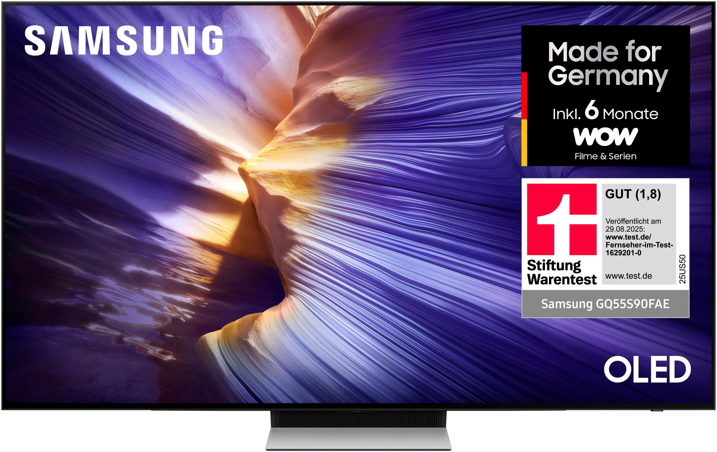 Samsung GQ55S90FAE OLED-Fernseher (138 cm/55 Zoll, 4K Ultra HD, Smart-TV, HDR+, Dolby Atmos & AI Sound, Gaming Hub, Upscaling Pro, bis zu 144Hz)
