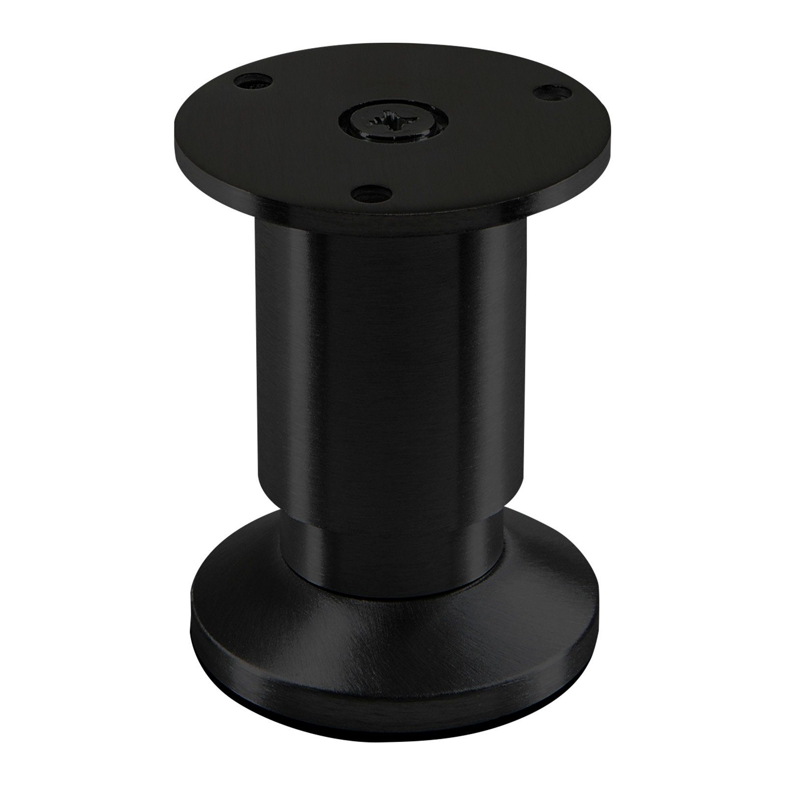 SO-TECH® Möbelfuß ALPHA, belastbar bis 250 kg, höhenverstellbar bis 15 mm, (1-St), Höhe 80 mm, Aluminium, schwarz eloxiert