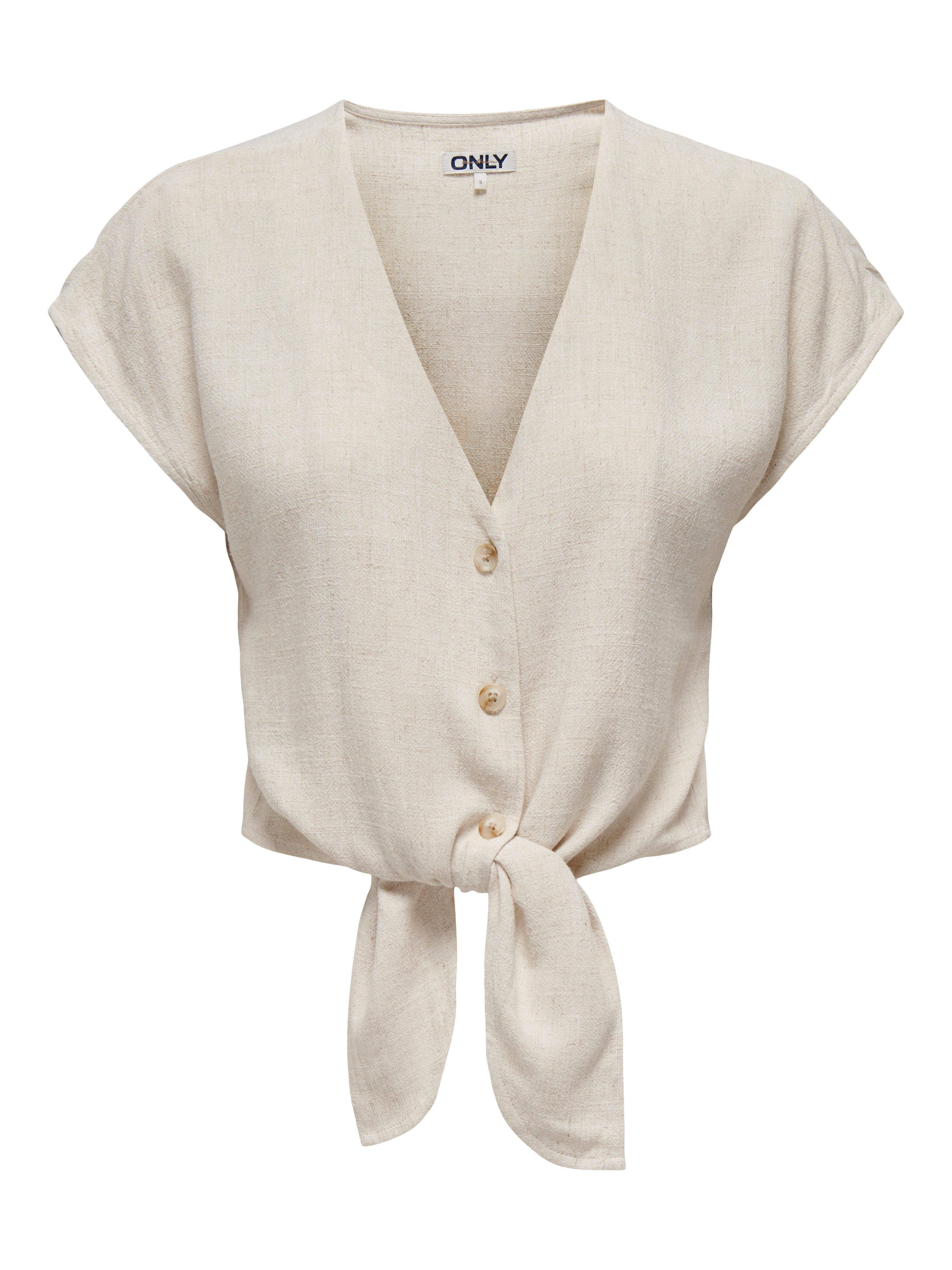 Kurzarmbluse ONLSIESTA SS KNOT LIN BL SHIRT PNT NOOS