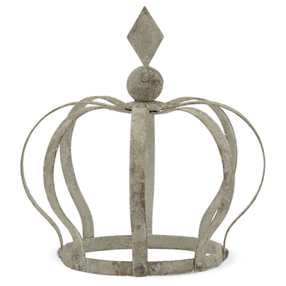 matches21 HOME & HOBBY Gartenfigur Kronen grau Metall Shabby - div Größen