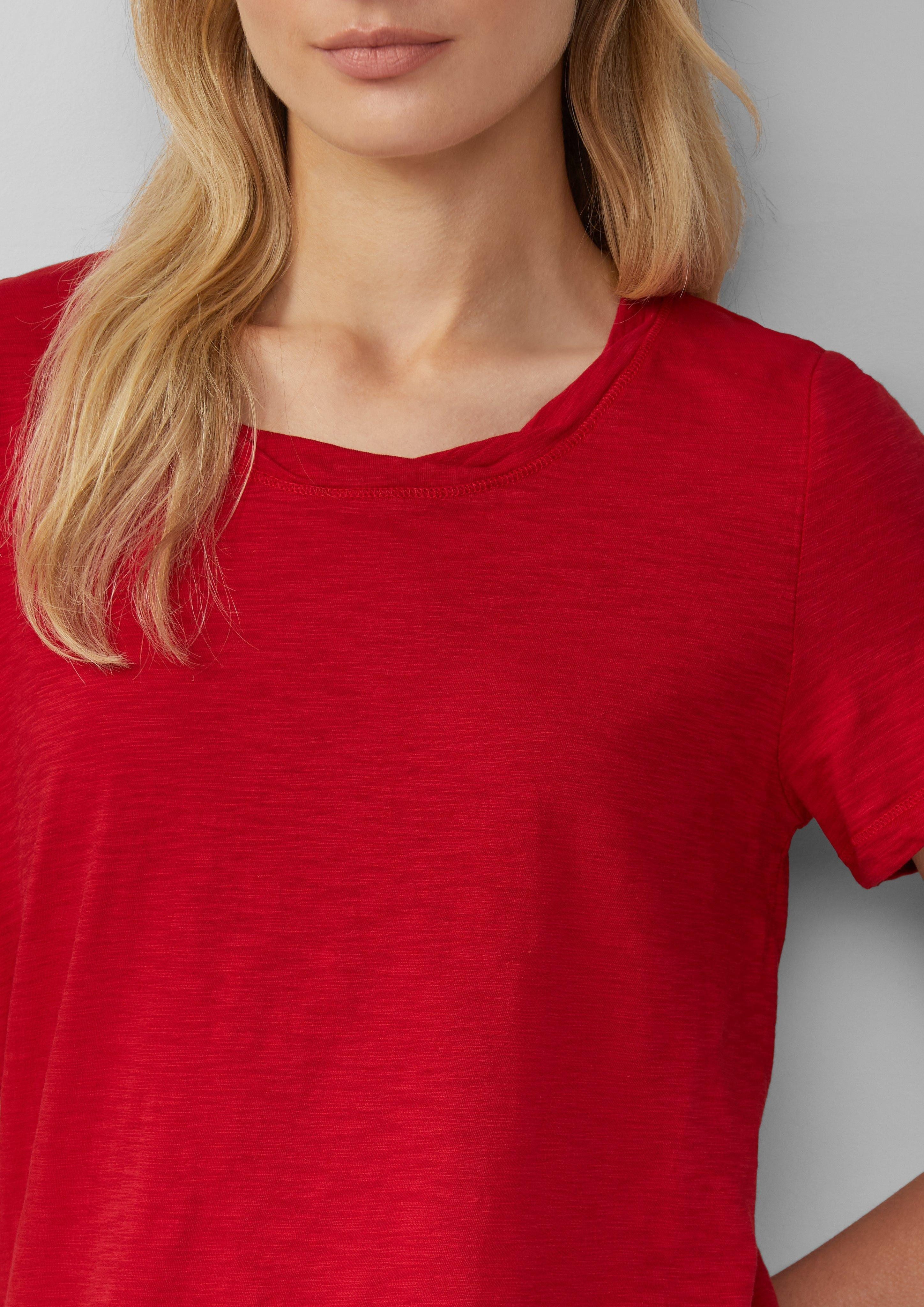 s.Oliver Kurzarmshirt T-Shirt mit Flammgarnstruktur und günstig online kaufen