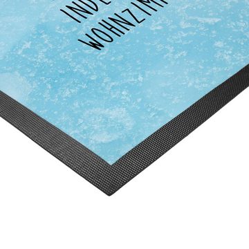 Fußmatte 50 x 75 cm Pinguin Duschen - Eisblau - Geschenk, Motivation, Schmutzf, Mr. & Mrs. Panda, Höhe: 0.3 mm, Zauberhafte Motive
