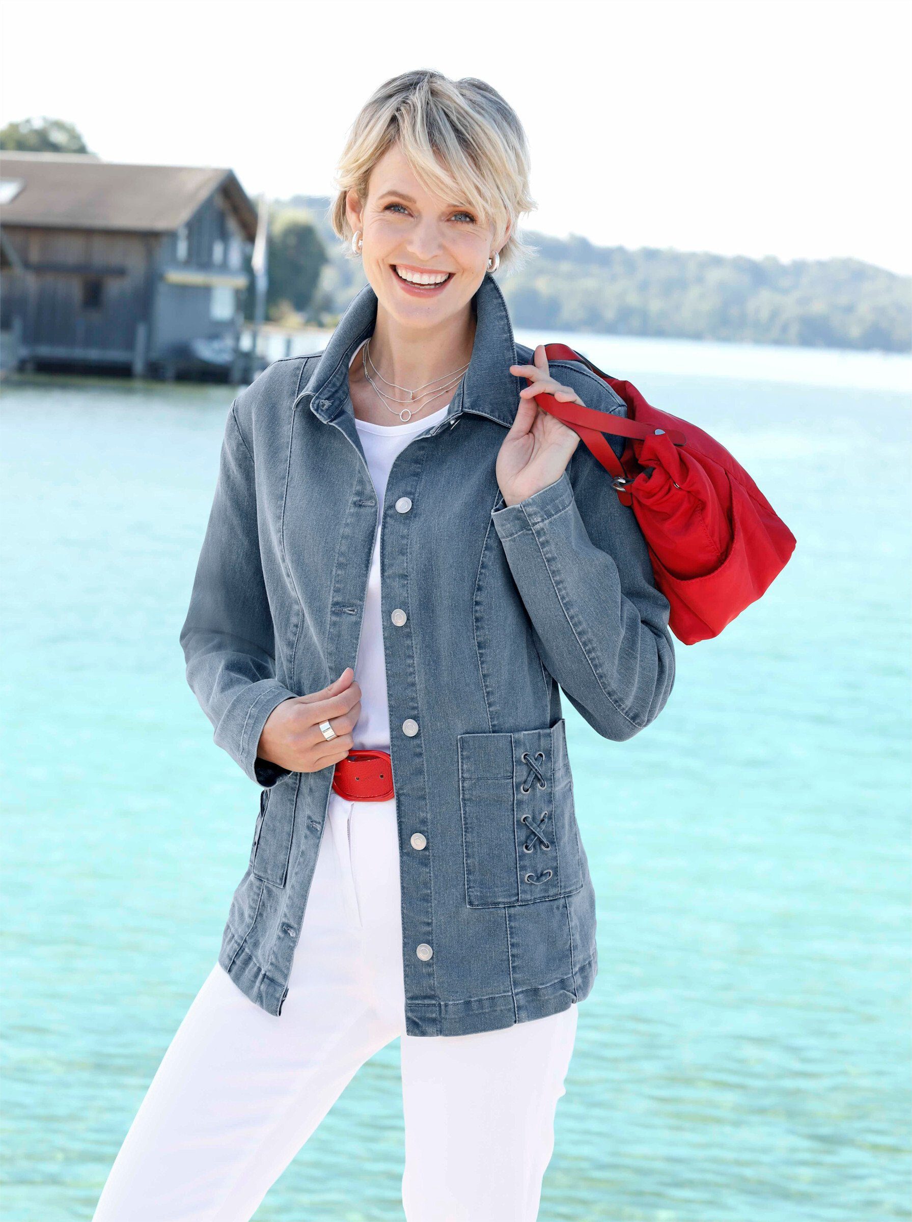 Sieh an! Allwetterjacke Jeansjacke .