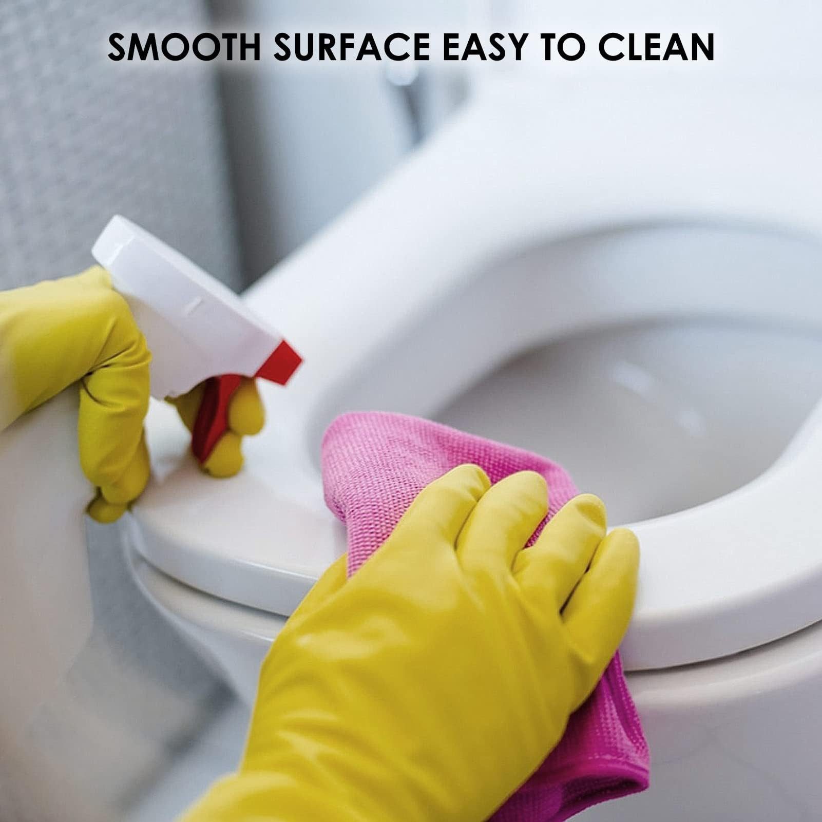 Youyijia WC-Sitz Quadratischer WC-Sitz Weiß mit Absenkautomatik Soft Close – Bild 3 von 4