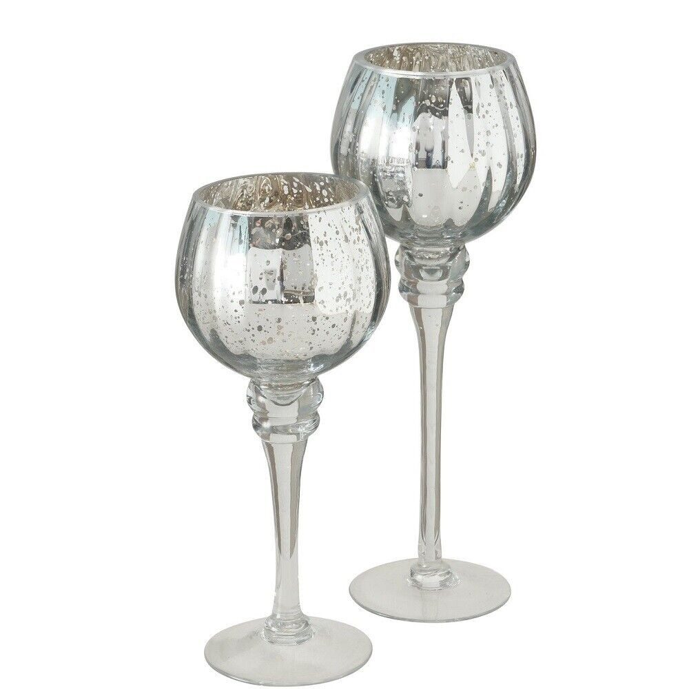 BOLTZE GRUPPE GmbH Windlicht Windlicht Minou lackiert silber metallic H 30em 2er Set