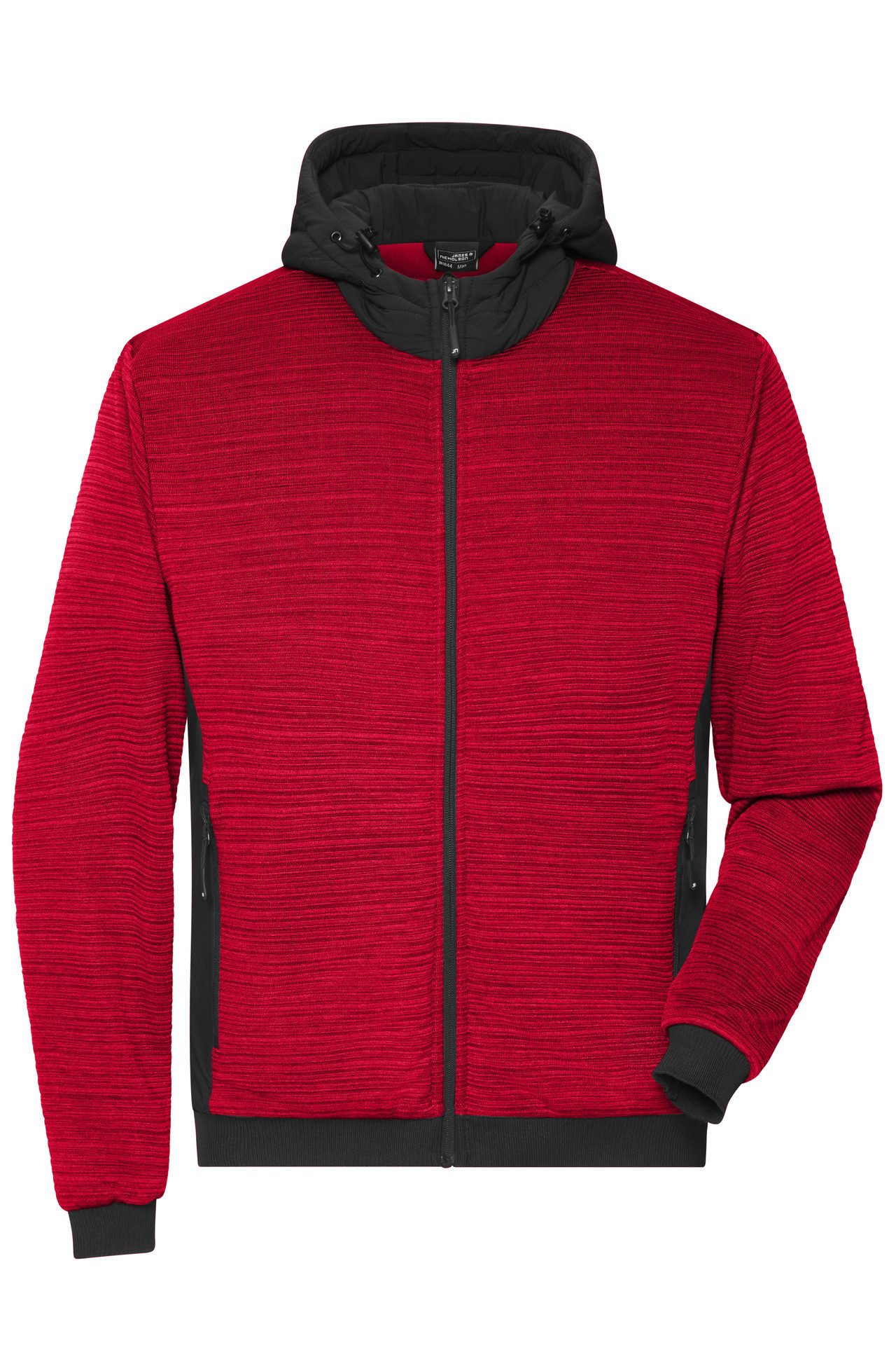 James & Nicholson Strickfleecejacke Herren Strickfleece Jacke im attraktiven Materialmix JN1844 pflegeleicht mit Wattierung