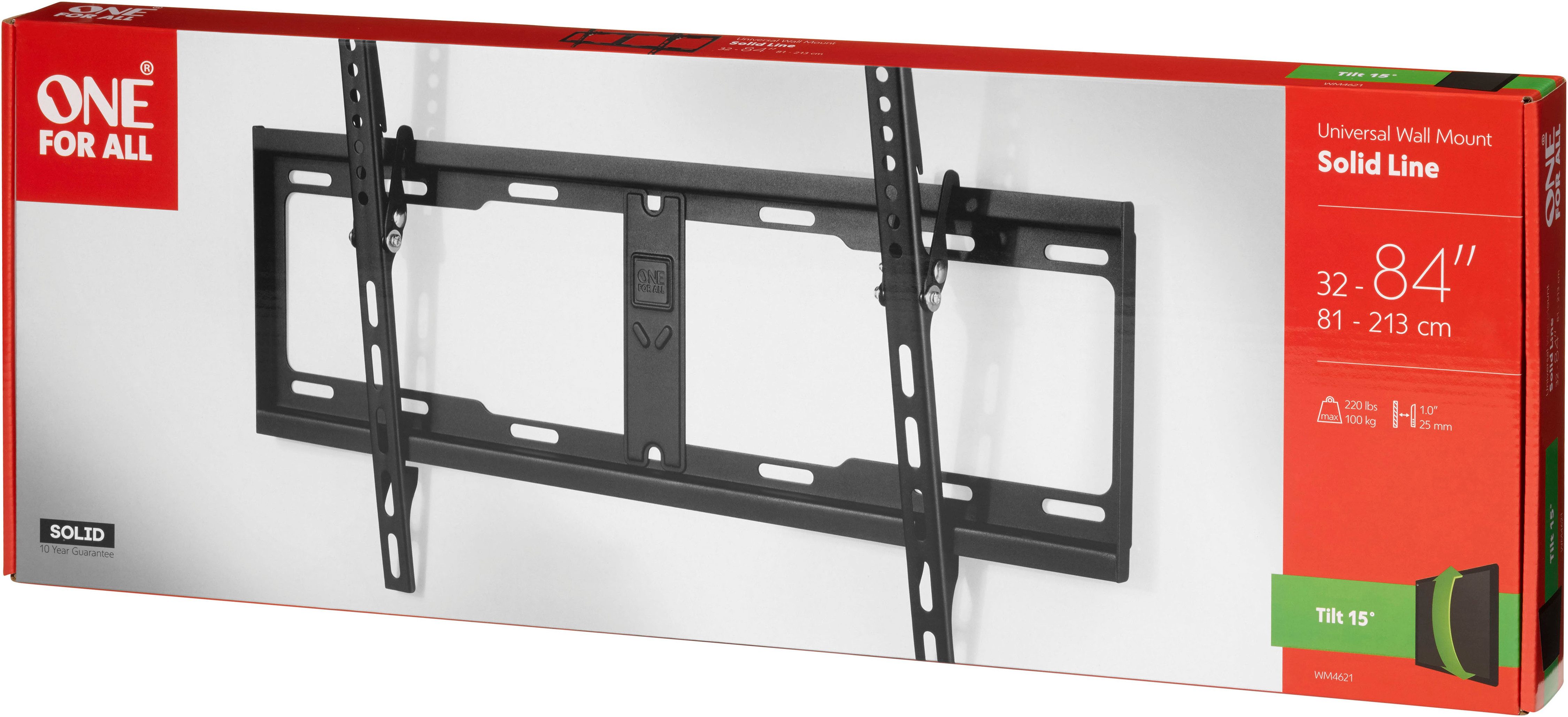 One for All TV-Wandhalterung Solid Tilt WM4621, (bis 84 Zoll)