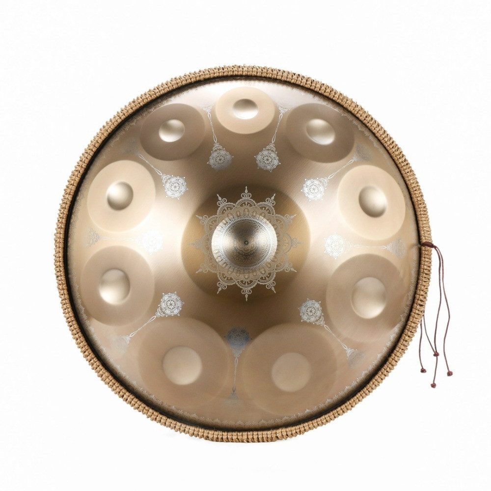 FANNOU Handpan Handpan Anfänger, Stahltrommel 10 Töne 22 Zoll, Hand Drum mit Handpan-Halter, Steel Drum für Sound Healing, Meditation