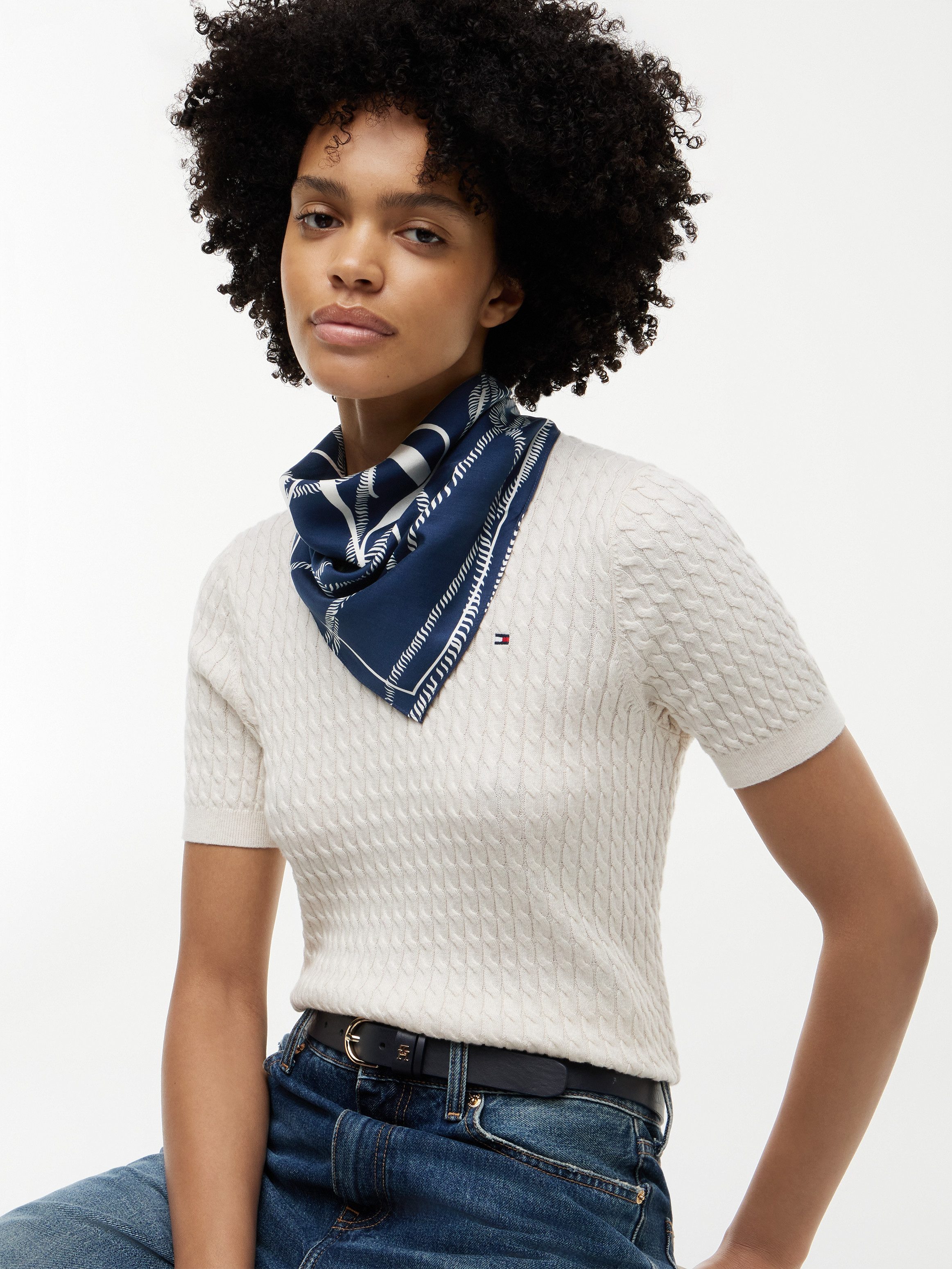 Tommy Hilfiger Modetuch TOMMY SCRIPT SILK SQUARE