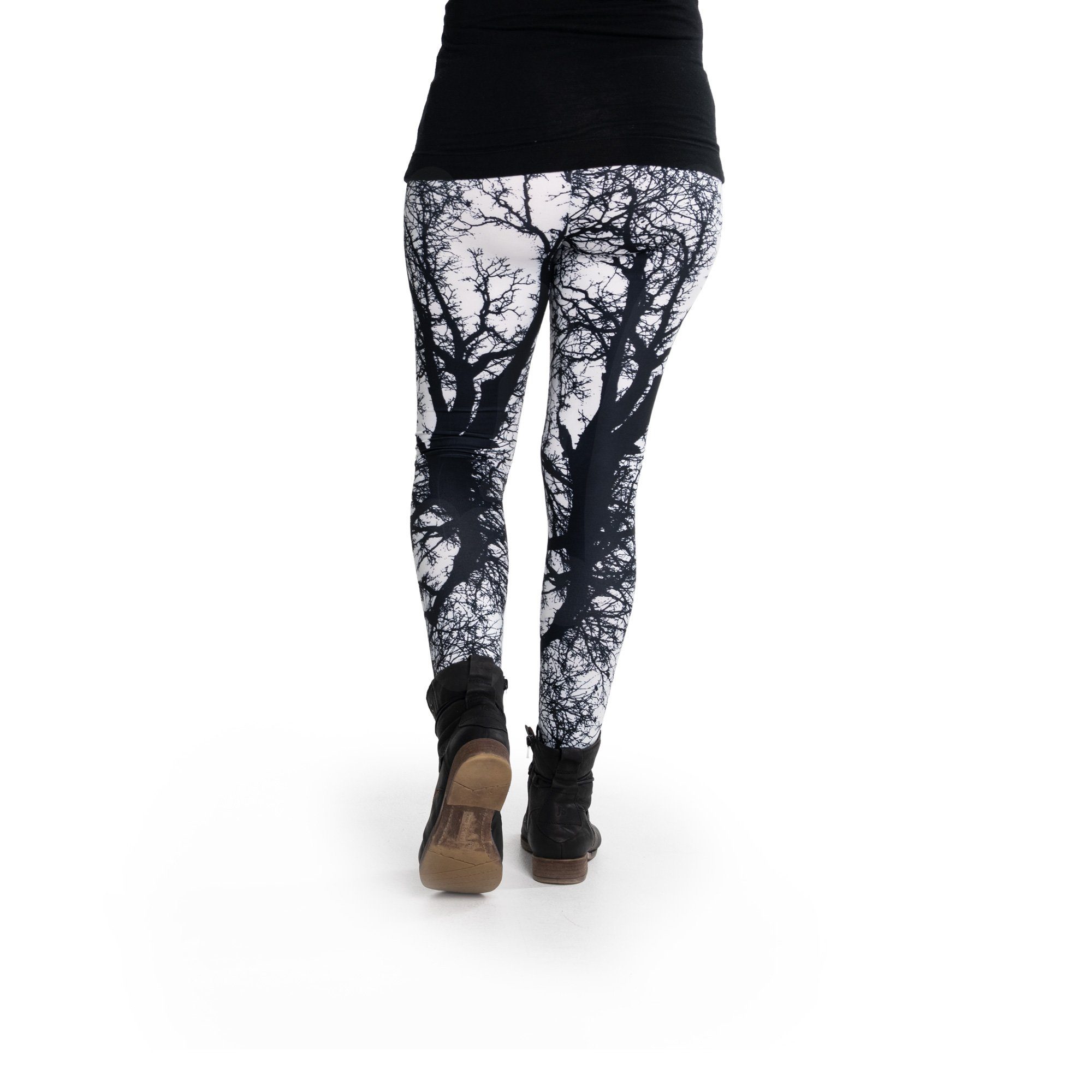 cosey Leggings Bunte Bedruckte Motiv-Leggings Baum/Wald (Einheitsgröße XS-L) Trees