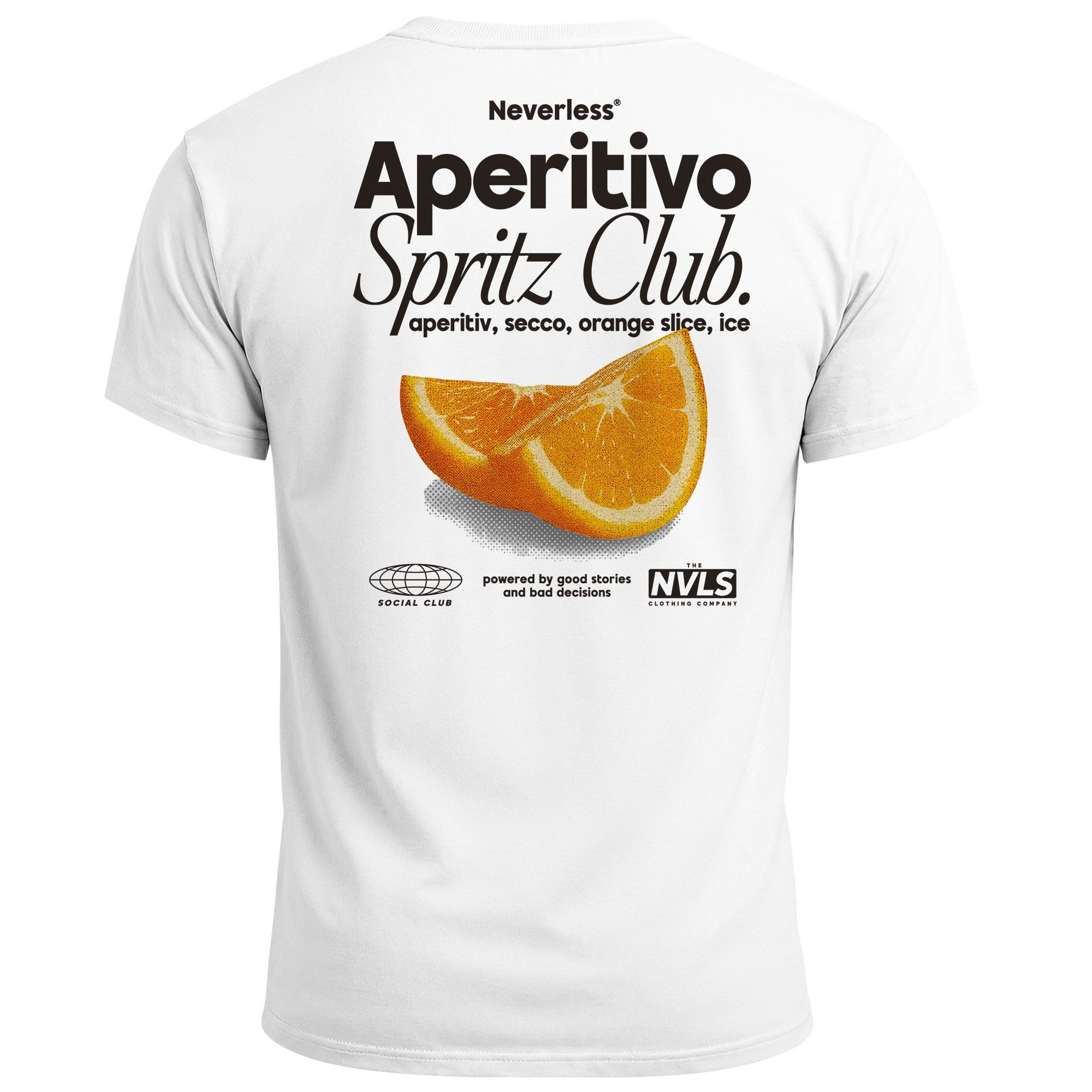 Neverless Print-Shirt Herren T-Shirt Backprint Aperitivo Spritz Club Orange günstig online kaufen