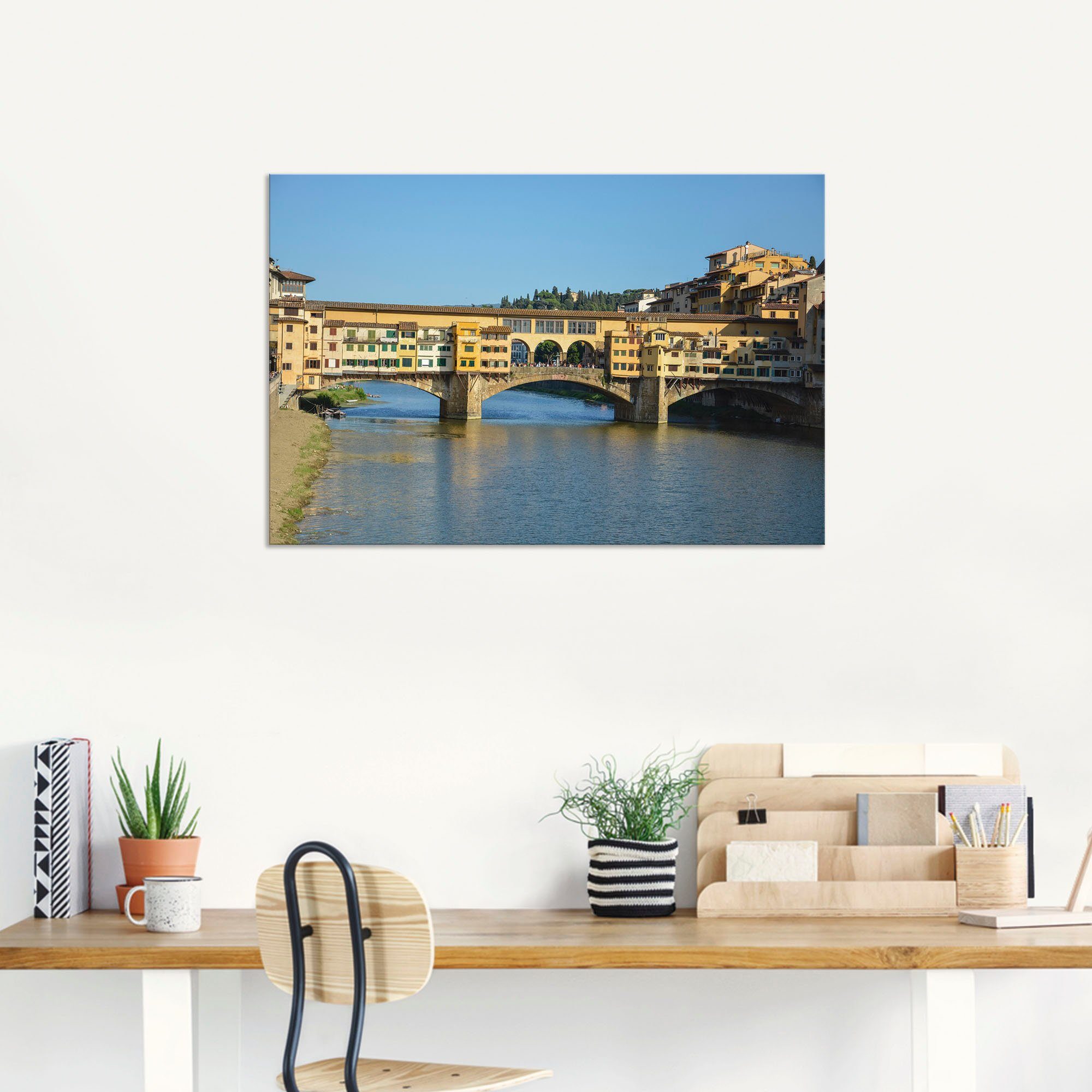 Artland Wandbild »Brücke Ponte Vecchio in Florenz«, Florenz (1 Stück), in vielen Größen & Produktarten - Alubild / Outdoorbild für den Außenbereich, Leinwandbild, Poster, Wandaufkleber / Wandtattoo auch für Badezimmer geeignet-kaufen