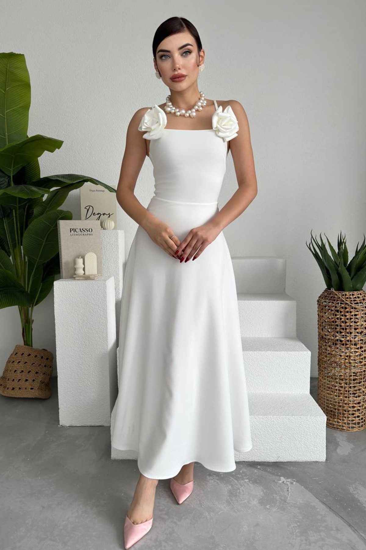WOMAN VISION Maxikleid Trägerloses Maxikleid mit Ausschnitt – Bild 5 von 5