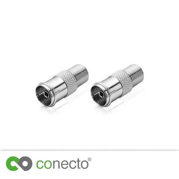 conecto conecto Antennen-Adapter, F-Buchse auf IEC-Buchse, Adapter zum Verbind SAT-Kabel