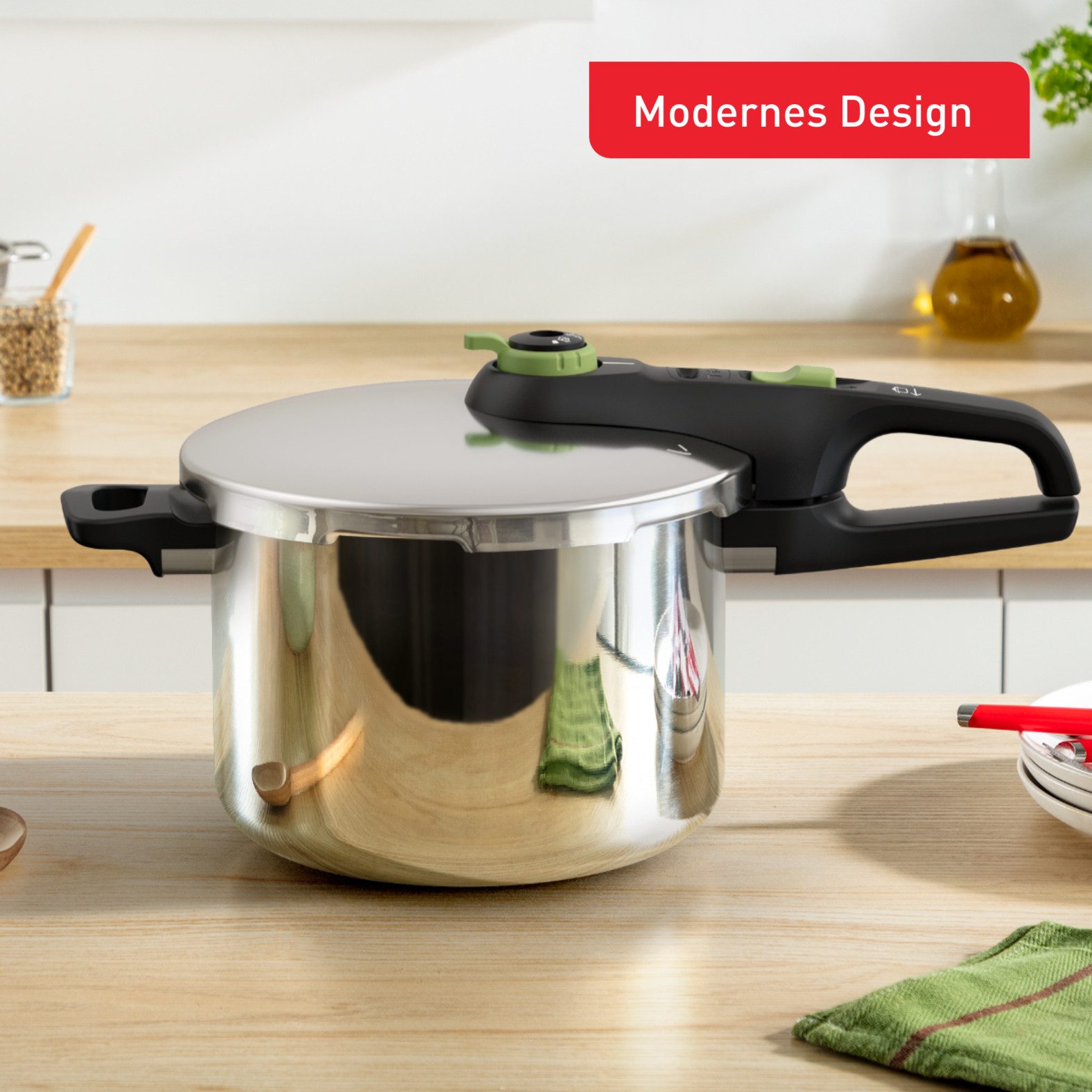 Tefal Schnellkochtopf Secure Trendy, Edelstahl (1-tlg), Dampfkochtopf, Garregler, Sicherheitsvorrichtung, Induktion