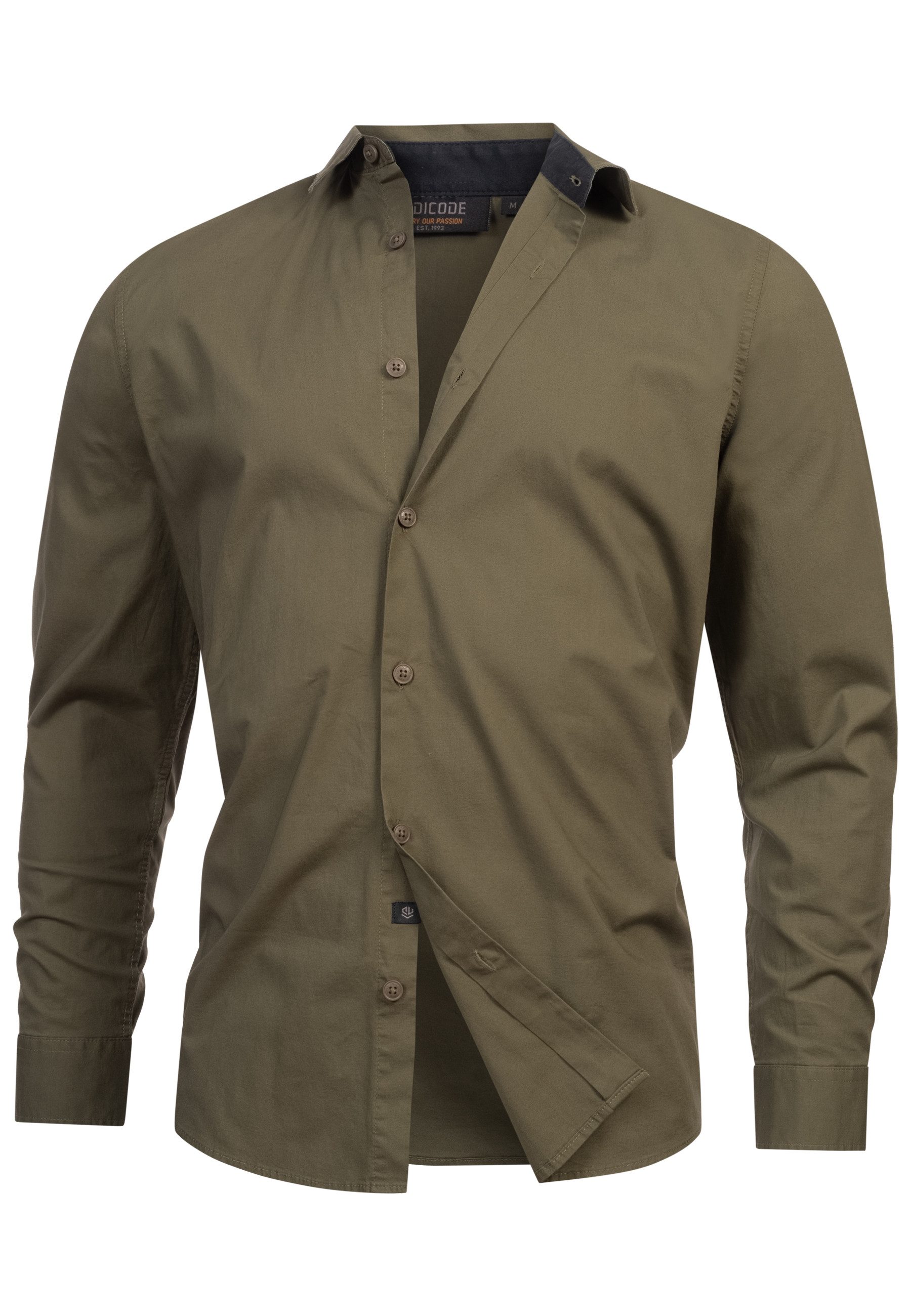 Indicode Langarmhemd Herren INKamby Herrenhemd Langarm mit einem Kentkragen günstig online kaufen